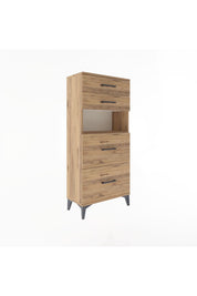 Arges Dolap Tek Raflı 4 Çekmeceli 60x30x134 - S17M036V9A
