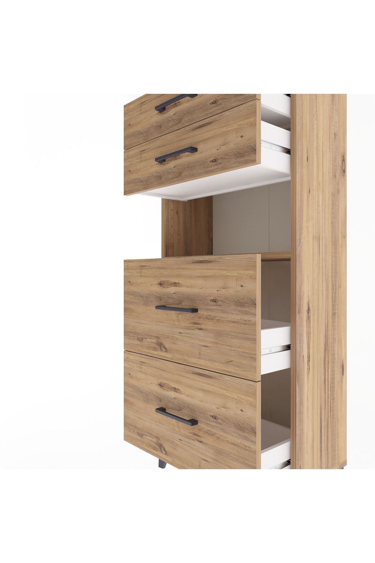 Arges Dolap Tek Raflı 4 Çekmeceli 60x30x134 - S17M036V9A