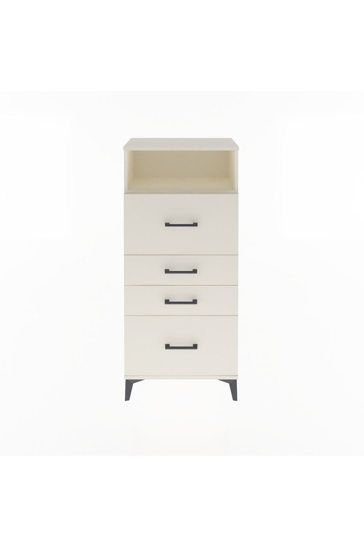 Arges Dolap Tek Raflı 4 Çekmeceli 60x30x134 - S17M037V1A