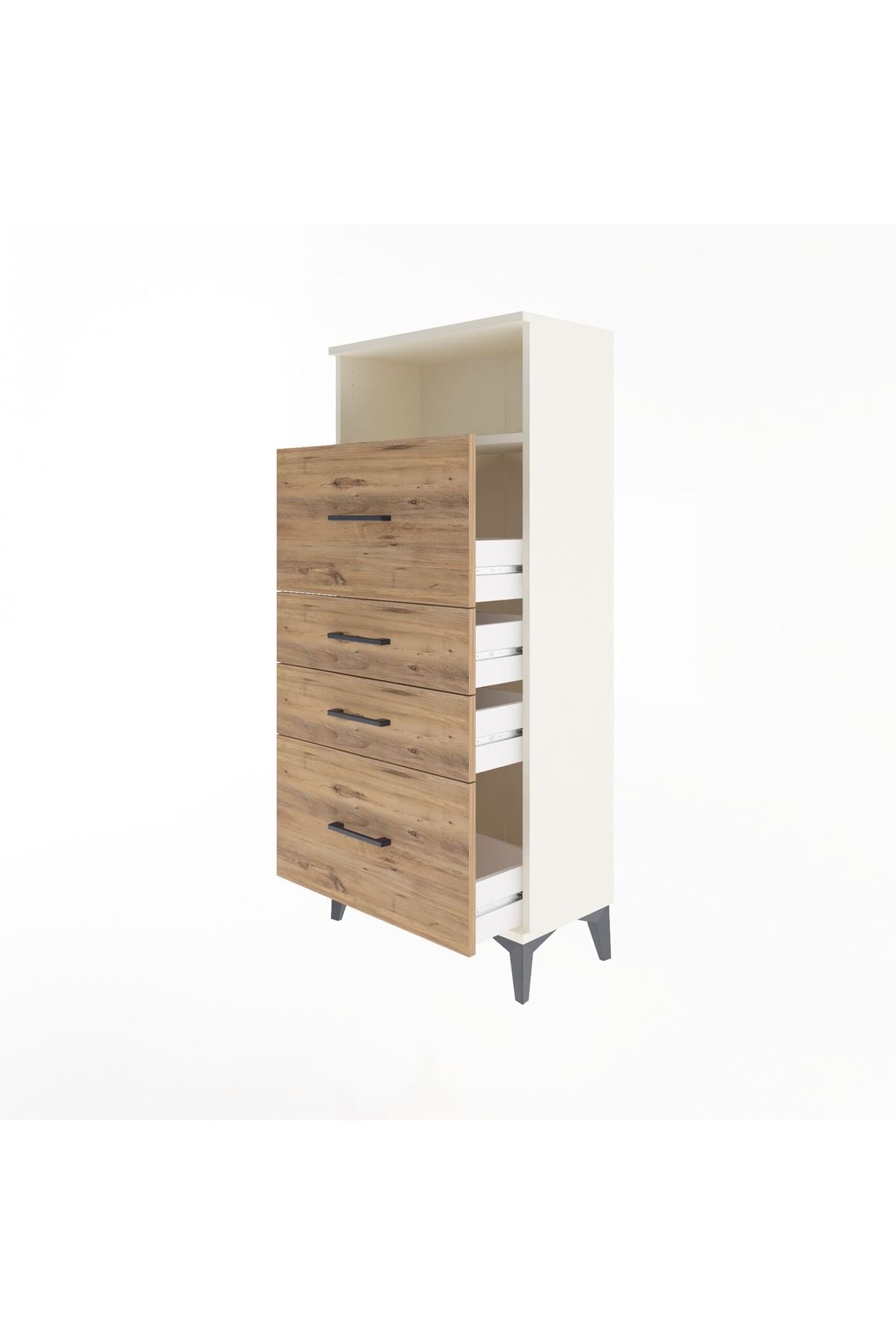 Arges Dolap Tek Raflı 4 Çekmeceli 60x30x134 - S17M037V3A