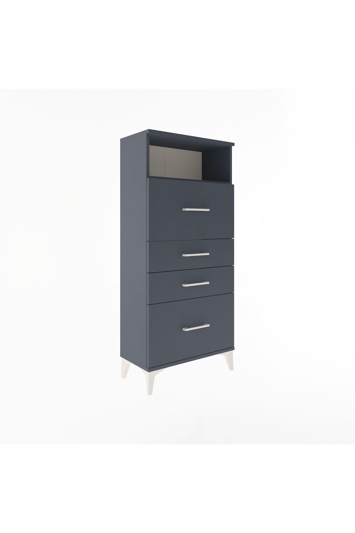 Arges Dolap Tek Raflı 4 Çekmeceli 60x30x134 - S17M037V5A