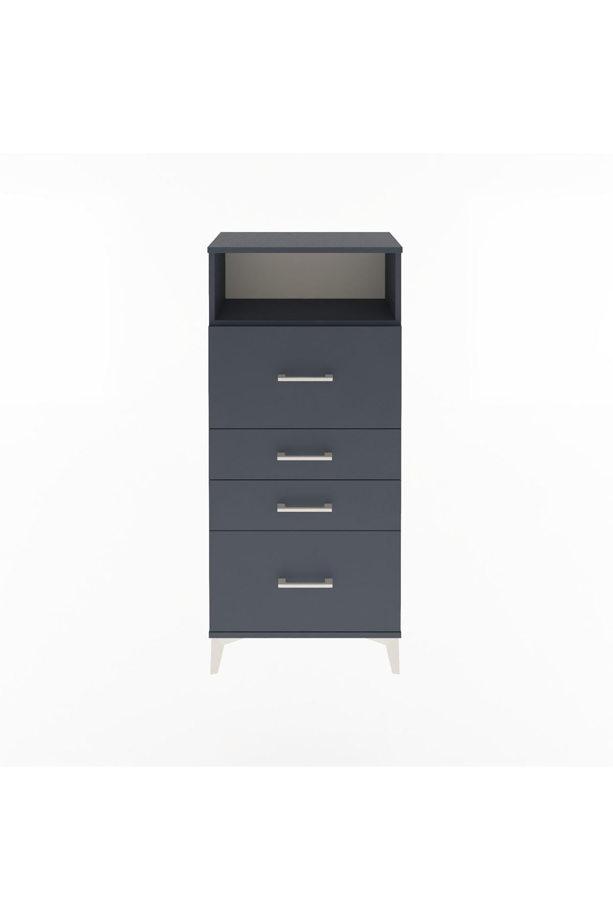 Arges Dolap Tek Raflı 4 Çekmeceli 60x30x134 - S17M037V5A