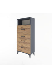 Arges Dolap Tek Raflı 4 Çekmeceli 60x30x134 - S17M037V6A