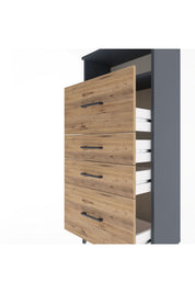 Arges Dolap Tek Raflı 4 Çekmeceli 60x30x134 - S17M037V6A