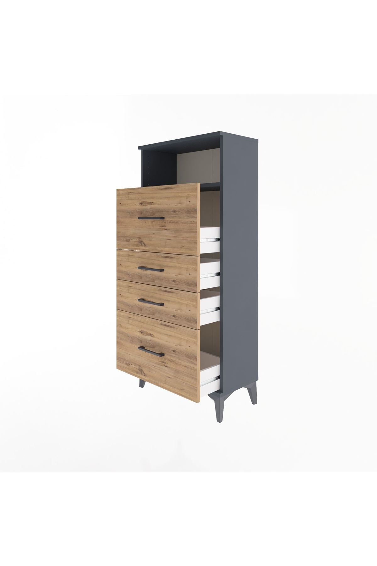 Arges Dolap Tek Raflı 4 Çekmeceli 60x30x134 - S17M037V6A