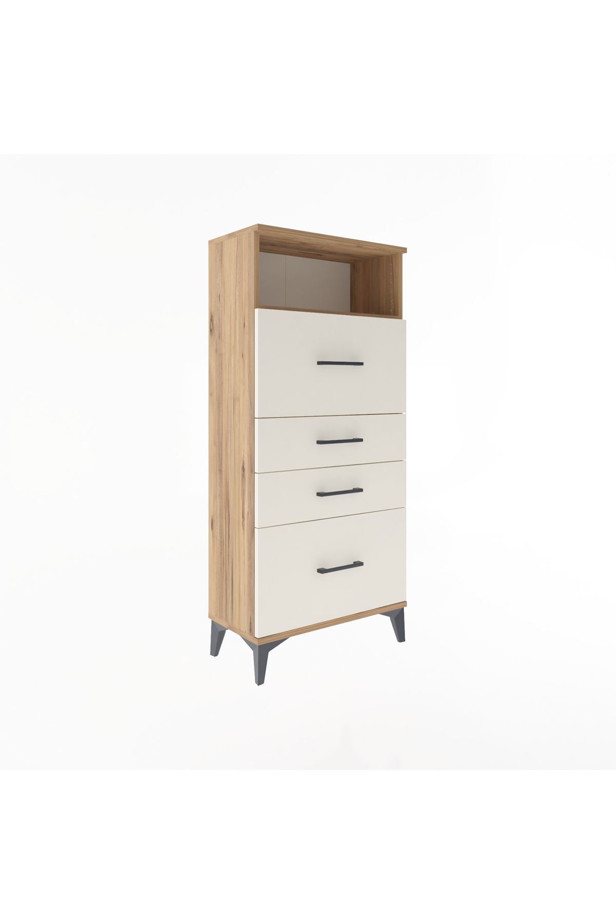 Arges Dolap Tek Raflı 4 Çekmeceli 60x30x134 - S17M037V7A