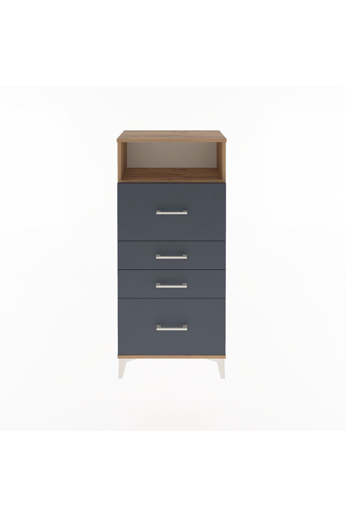 Arges Dolap Tek Raflı 4 Çekmeceli 60x30x134 - S17M037V8A