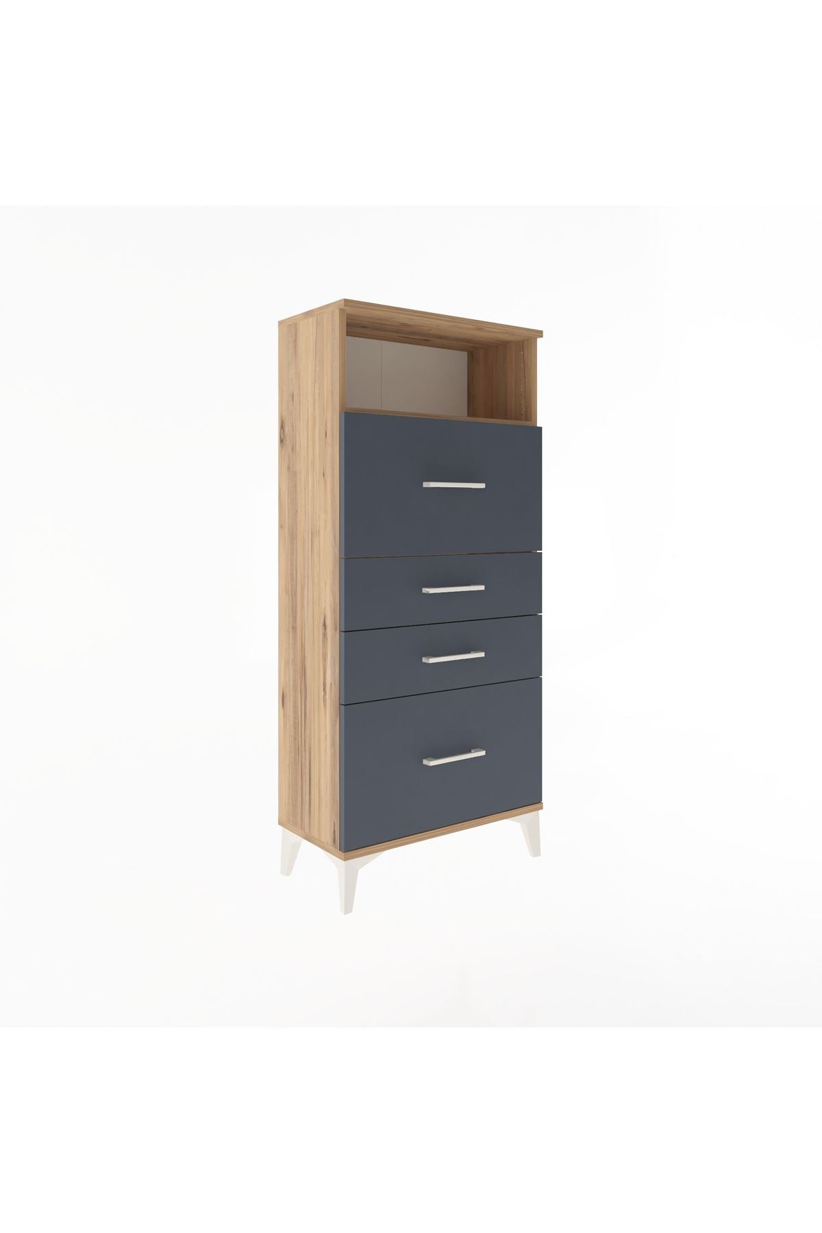 Arges Dolap Tek Raflı 4 Çekmeceli 60x30x134 - S17M037V8A