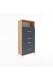 Arges Dolap Tek Raflı 4 Çekmeceli 60x30x134 - S17M037V8A