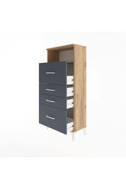 Arges Dolap Tek Raflı 4 Çekmeceli 60x30x134 - S17M037V8A