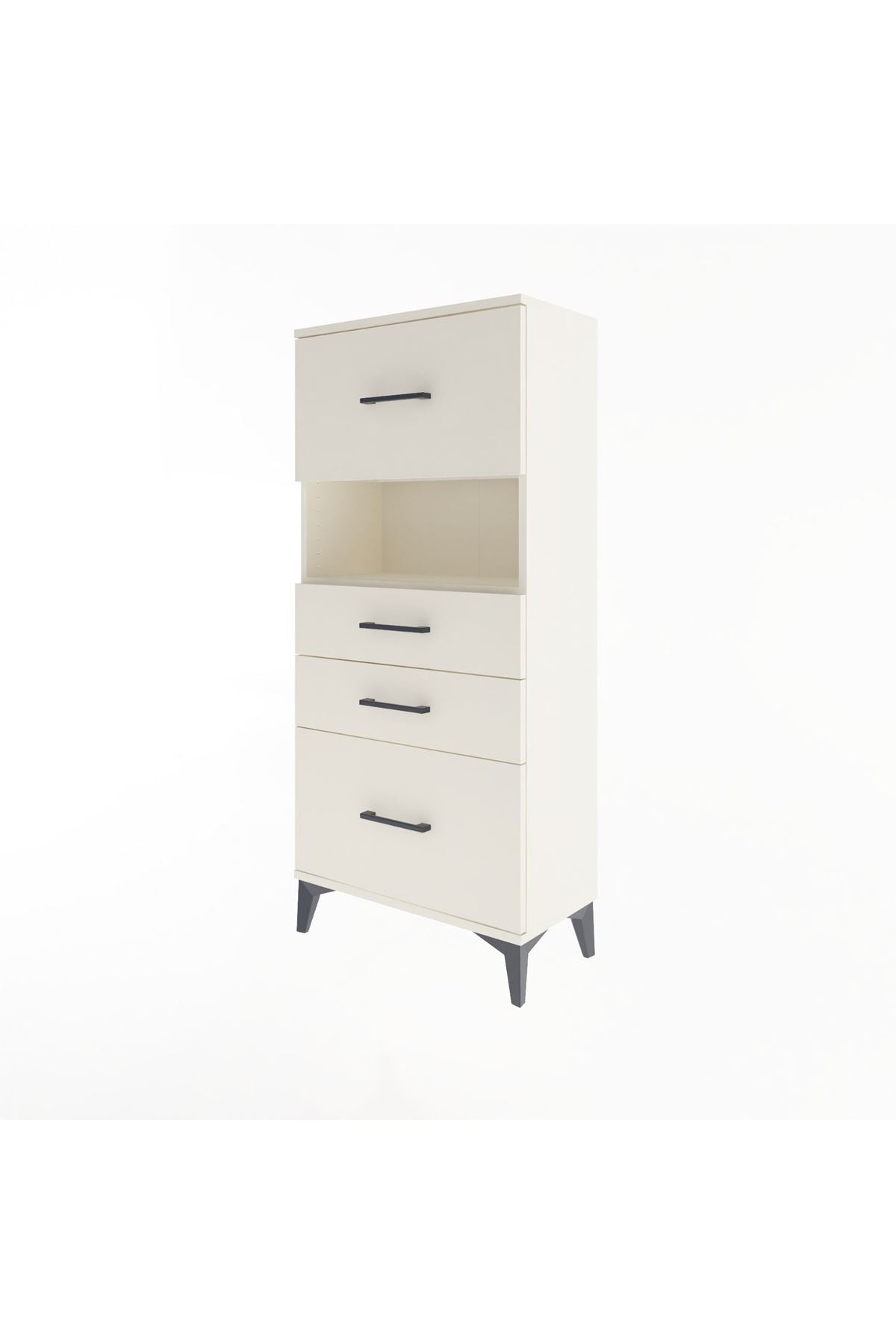 Arges Dolap Tek Raflı 4 Çekmeceli 60x30x134 - S17M038V1A