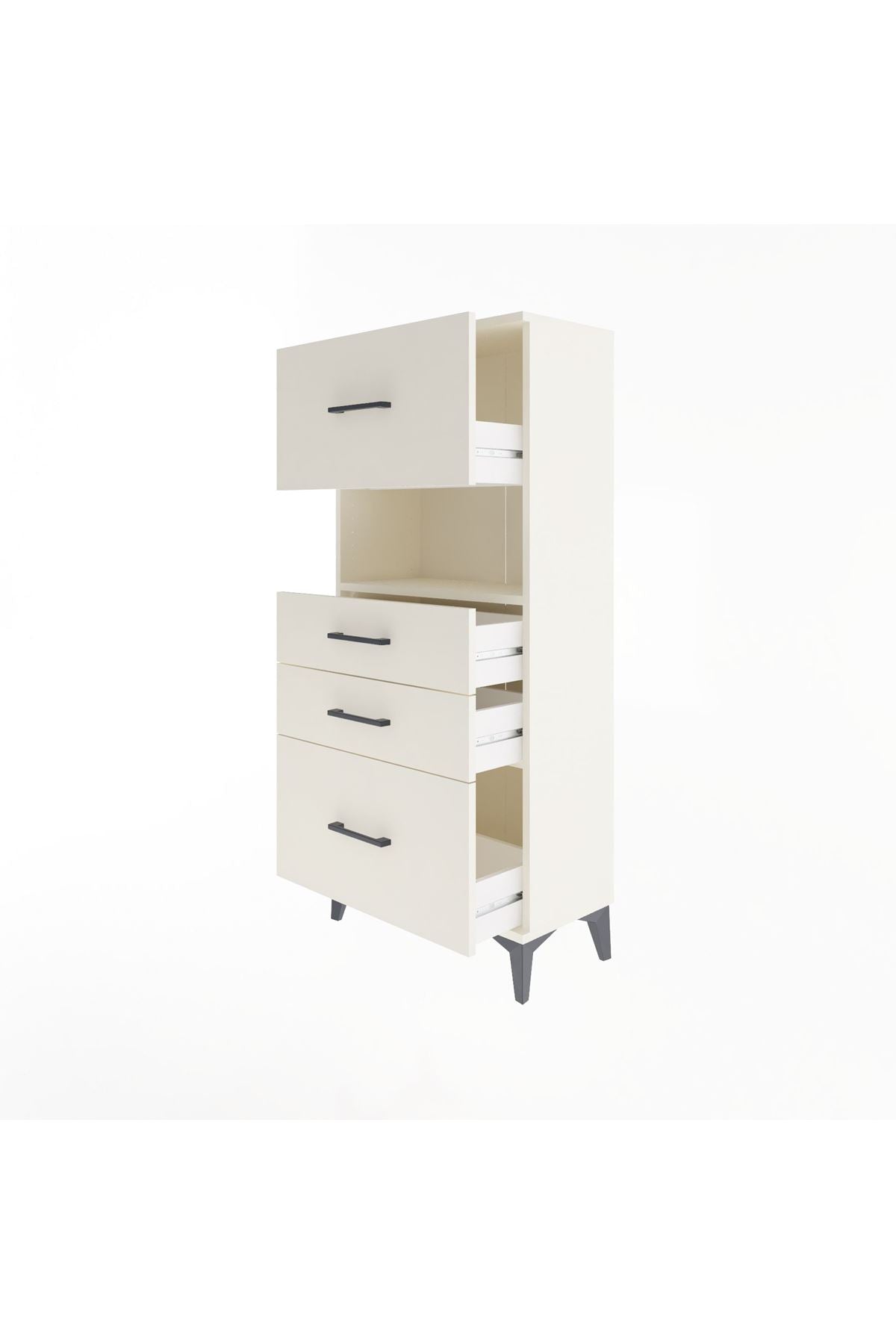 Arges Dolap Tek Raflı 4 Çekmeceli 60x30x134 - S17M038V1A