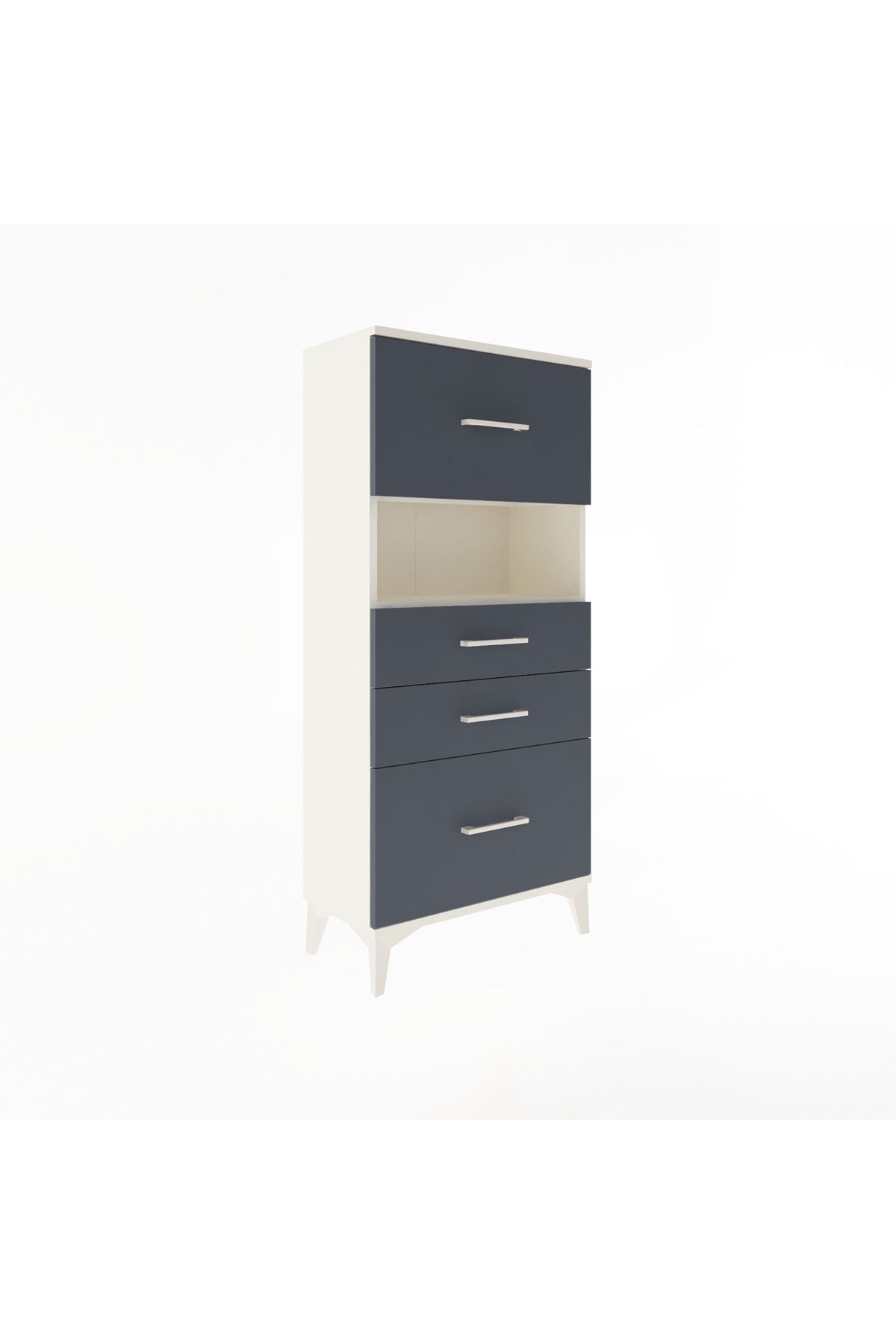 Arges Dolap Tek Raflı 4 Çekmeceli 60x30x134 - S17M038V2A