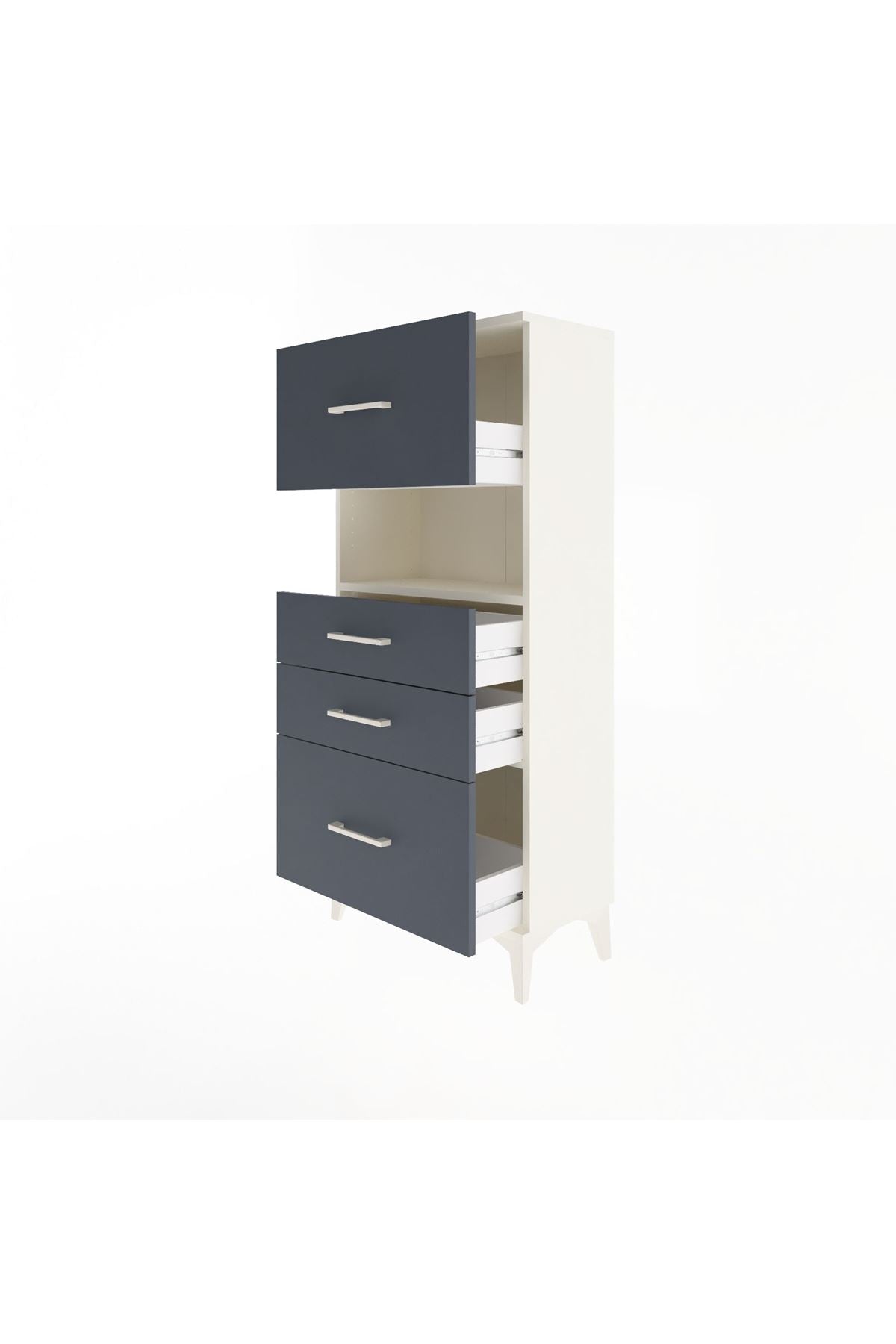 Arges Dolap Tek Raflı 4 Çekmeceli 60x30x134 - S17M038V2A