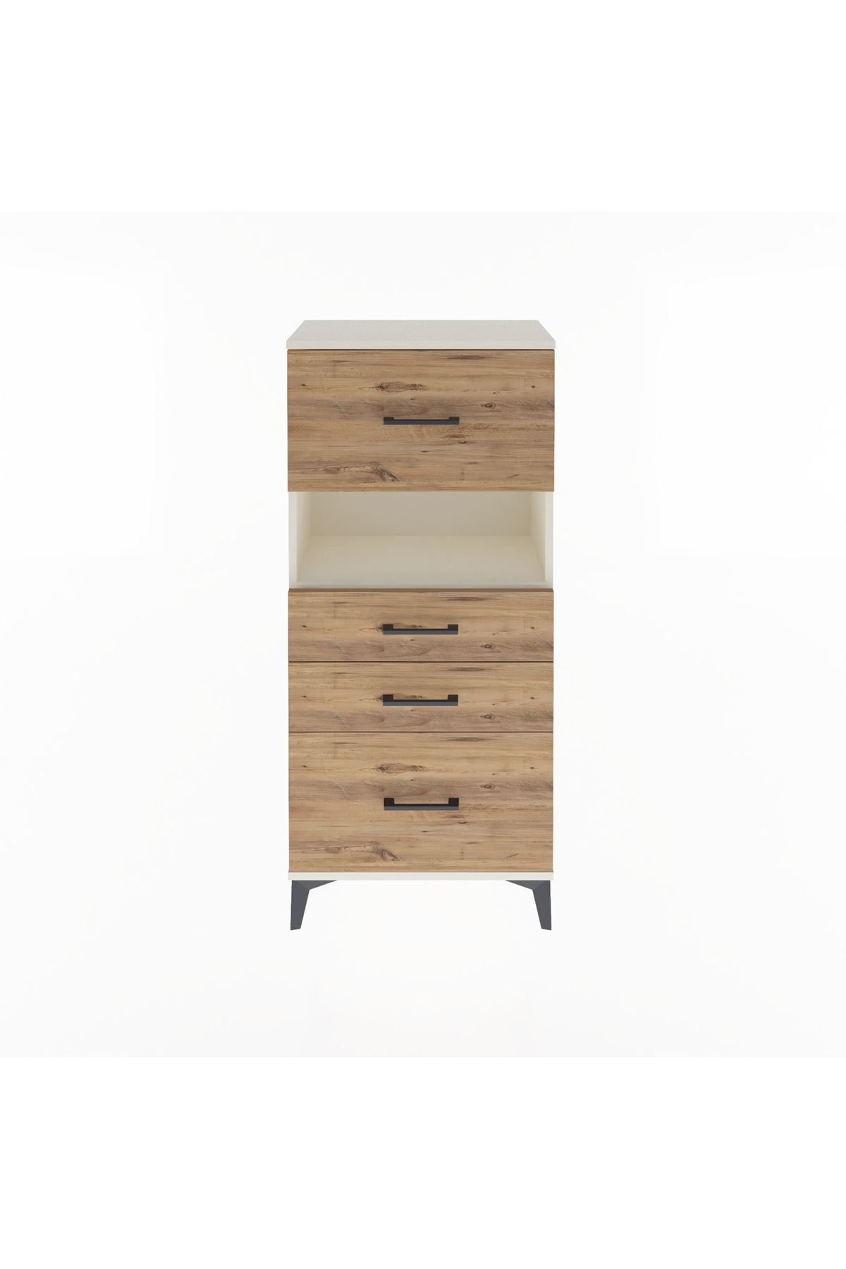 Arges Dolap Tek Raflı 4 Çekmeceli 60x30x134 - S17M038V3A