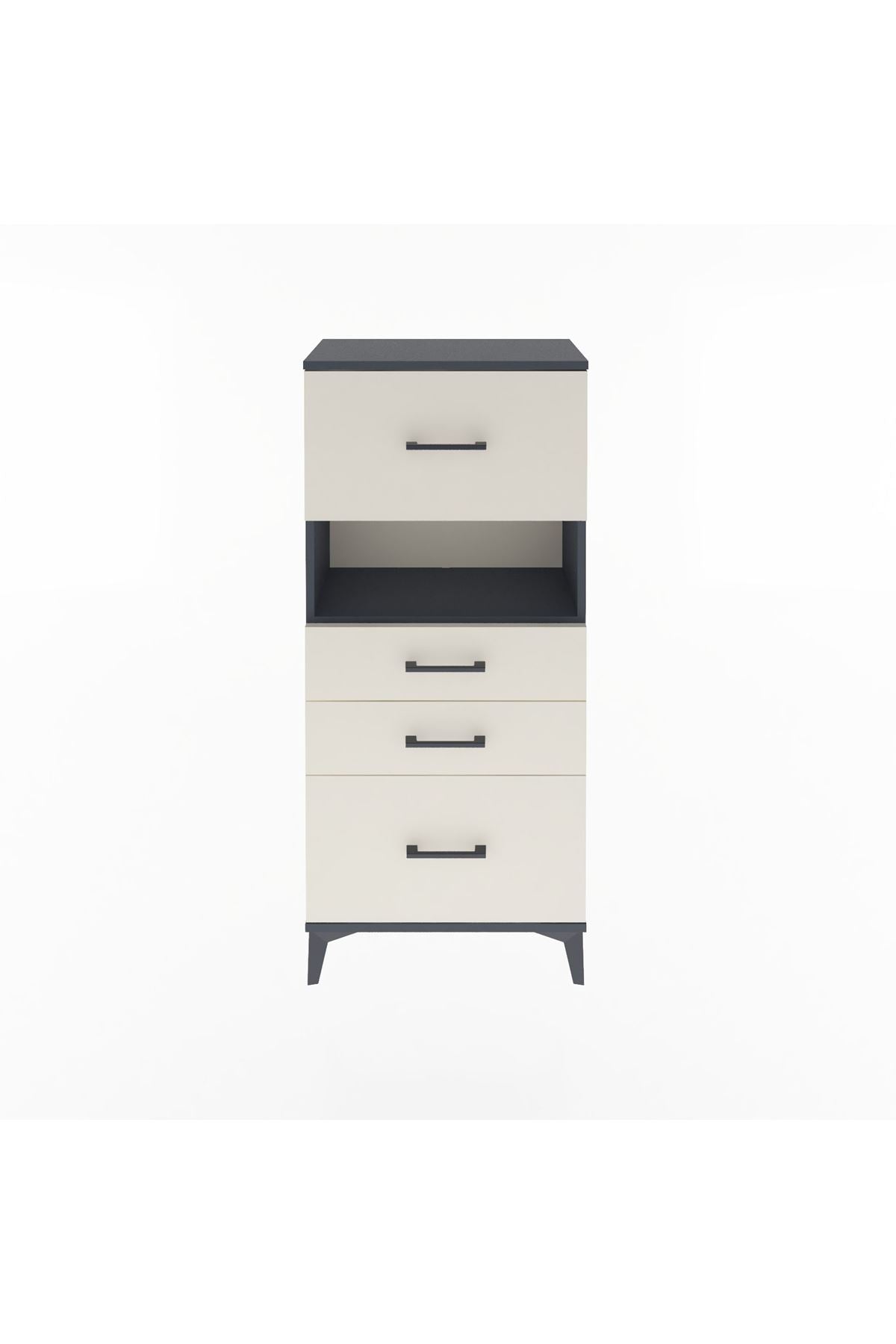 Arges Dolap Tek Raflı 4 Çekmeceli 60x30x134 - S17M038V4A