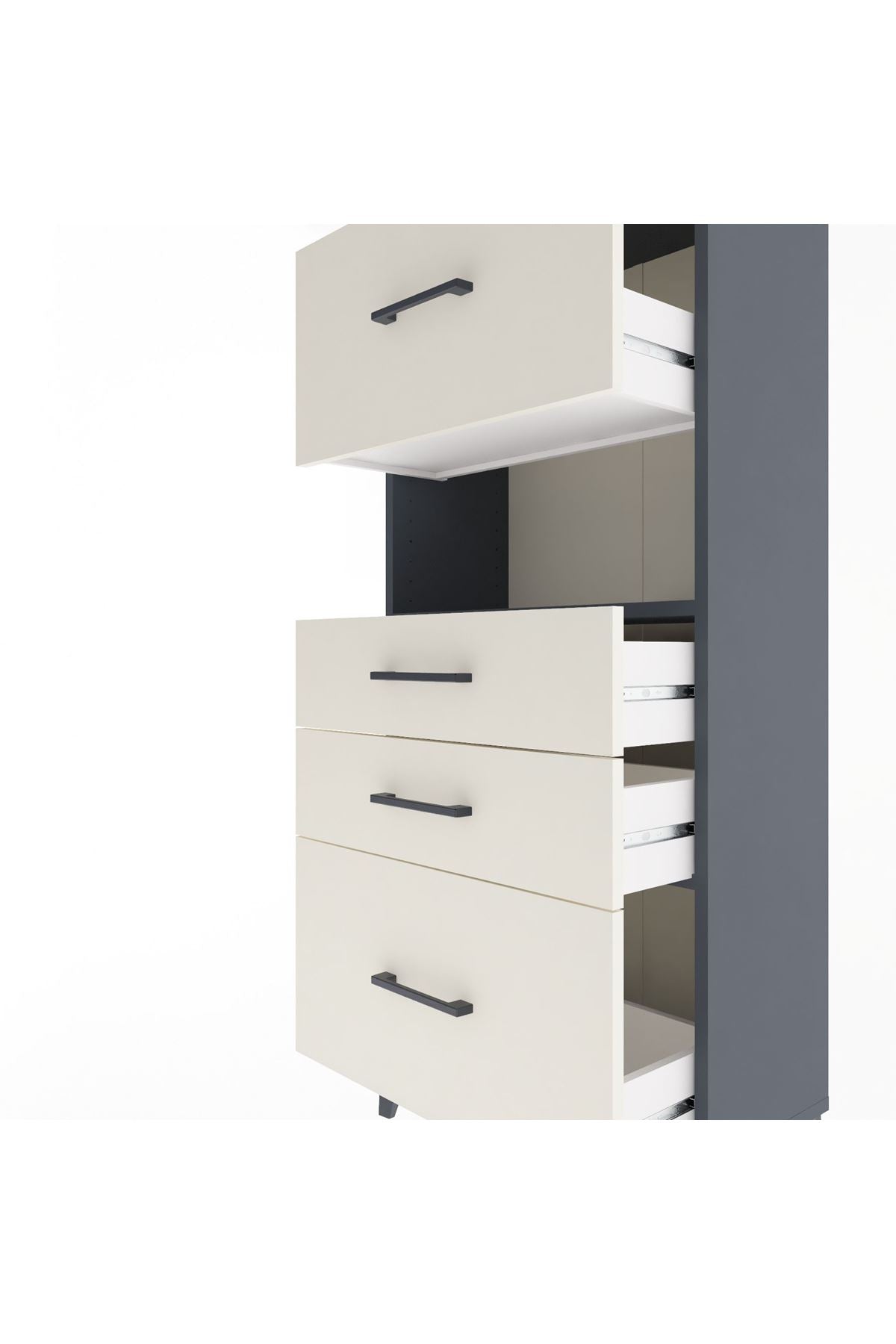Arges Dolap Tek Raflı 4 Çekmeceli 60x30x134 - S17M038V4A