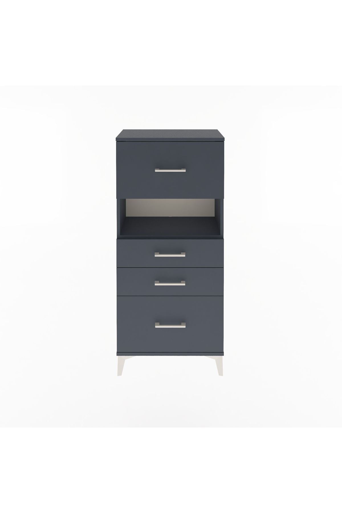 Arges Dolap Tek Raflı 4 Çekmeceli 60x30x134 - S17M038V5A