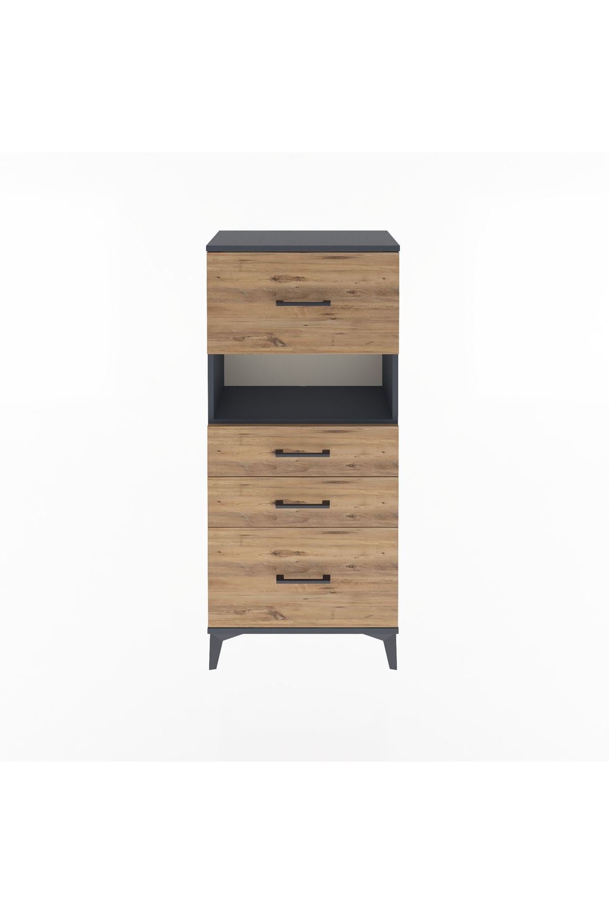 Arges Dolap Tek Raflı 4 Çekmeceli 60x30x134 - S17M038V6A