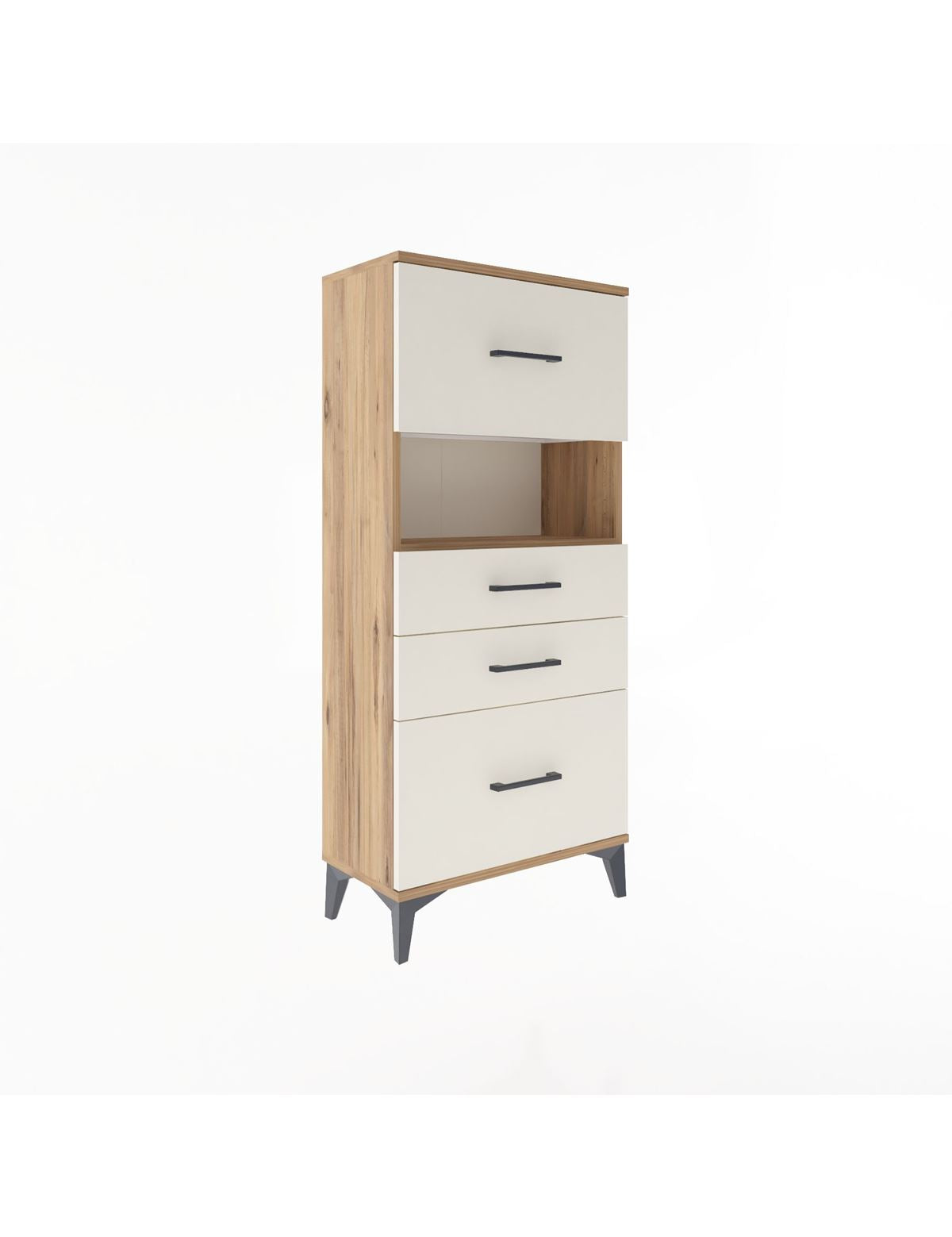 Arges Dolap Tek Raflı 4 Çekmeceli 60x30x134 - S17M038V7A
