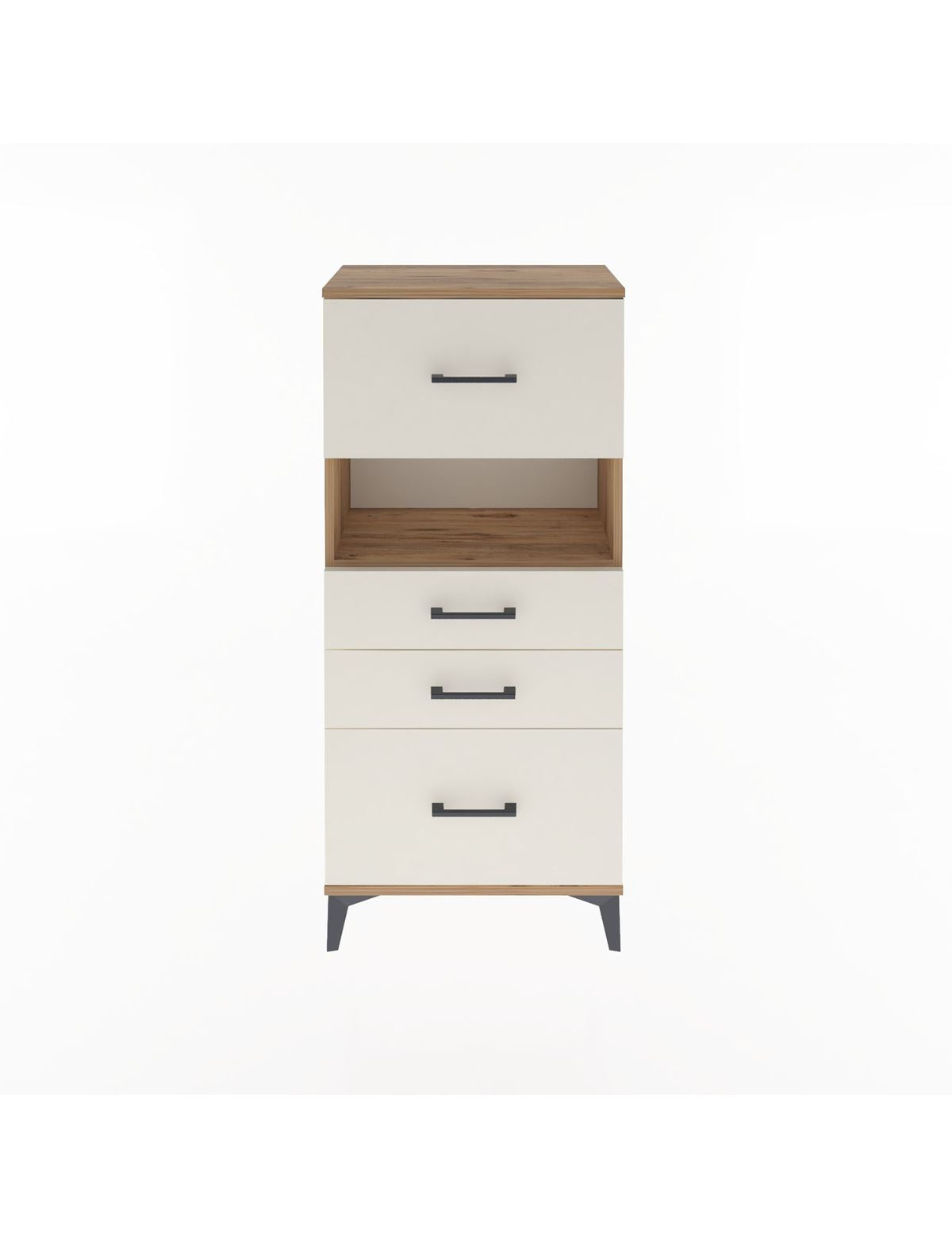 Arges Dolap Tek Raflı 4 Çekmeceli 60x30x134 - S17M038V7A
