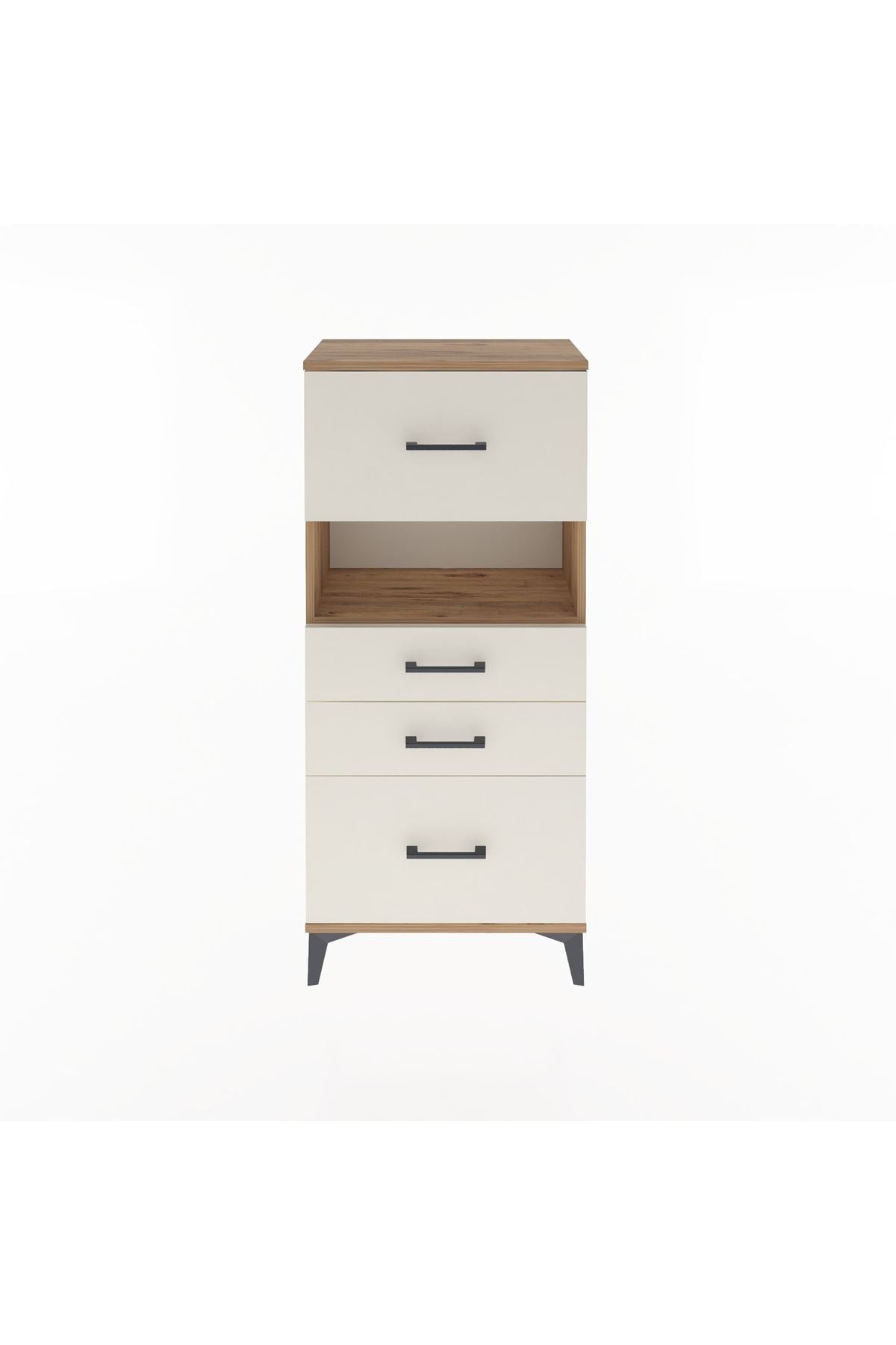 Arges Dolap Tek Raflı 4 Çekmeceli 60x30x134 - S17M038V7A