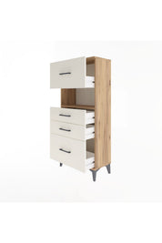 Arges Dolap Tek Raflı 4 Çekmeceli 60x30x134 - S17M038V7A