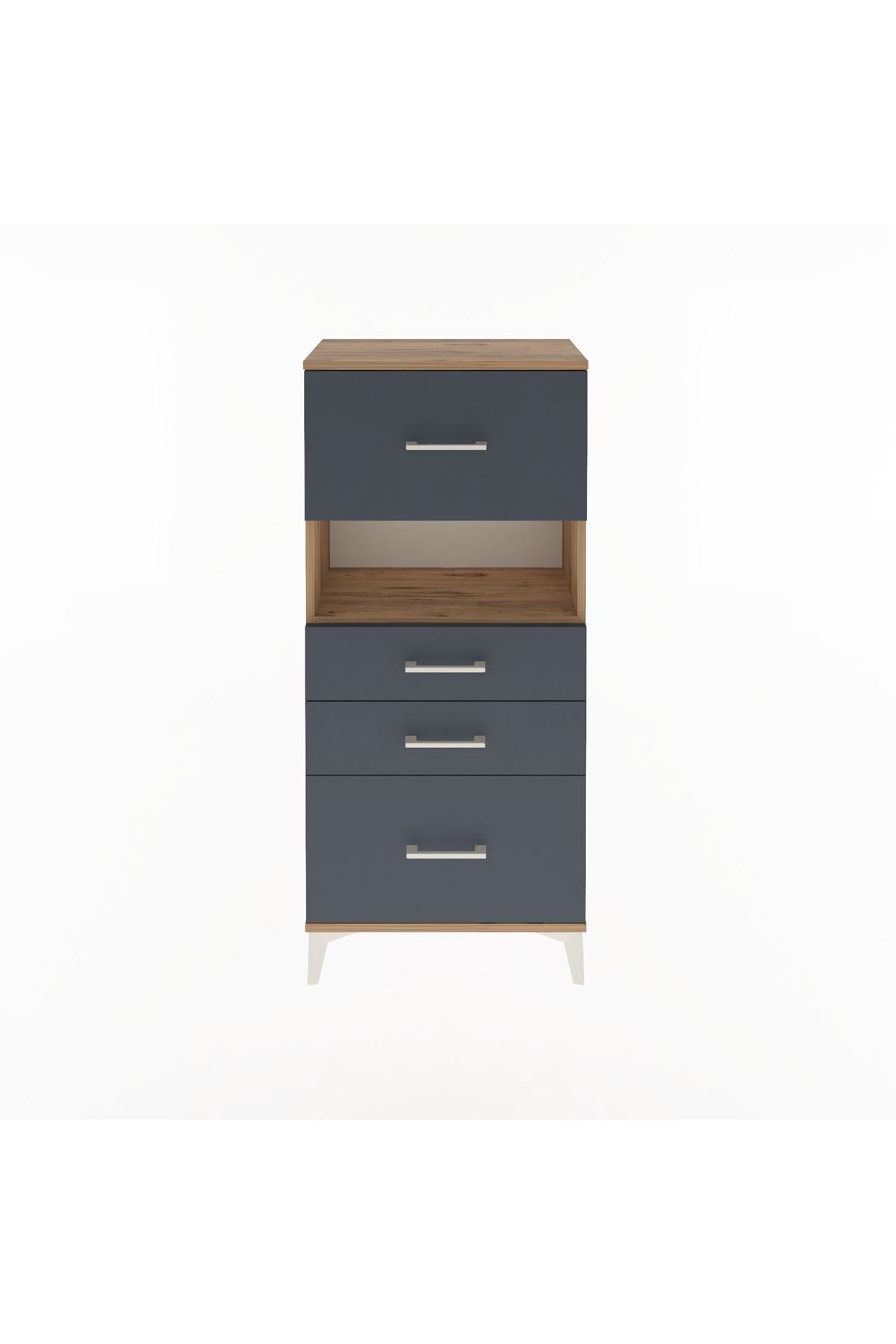 Arges Dolap Tek Raflı 4 Çekmeceli 60x30x134 - S17M038V8A