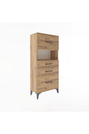 Arges Dolap Tek Raflı 4 Çekmeceli 60x30x134 - S17M038V9A