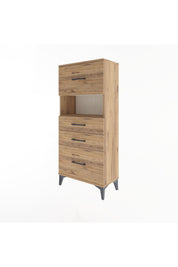 Arges Dolap Tek Raflı 4 Çekmeceli 60x30x134 - S17M038V9A