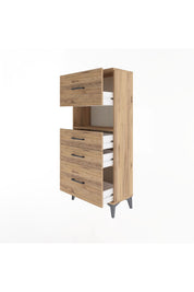 Arges Dolap Tek Raflı 4 Çekmeceli 60x30x134 - S17M038V9A