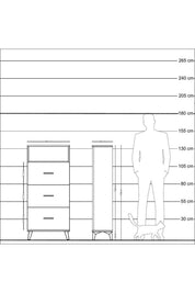Arges Dolap Tek Raflı 3 Çekmeceli 60x30x134 - S17M039V1A