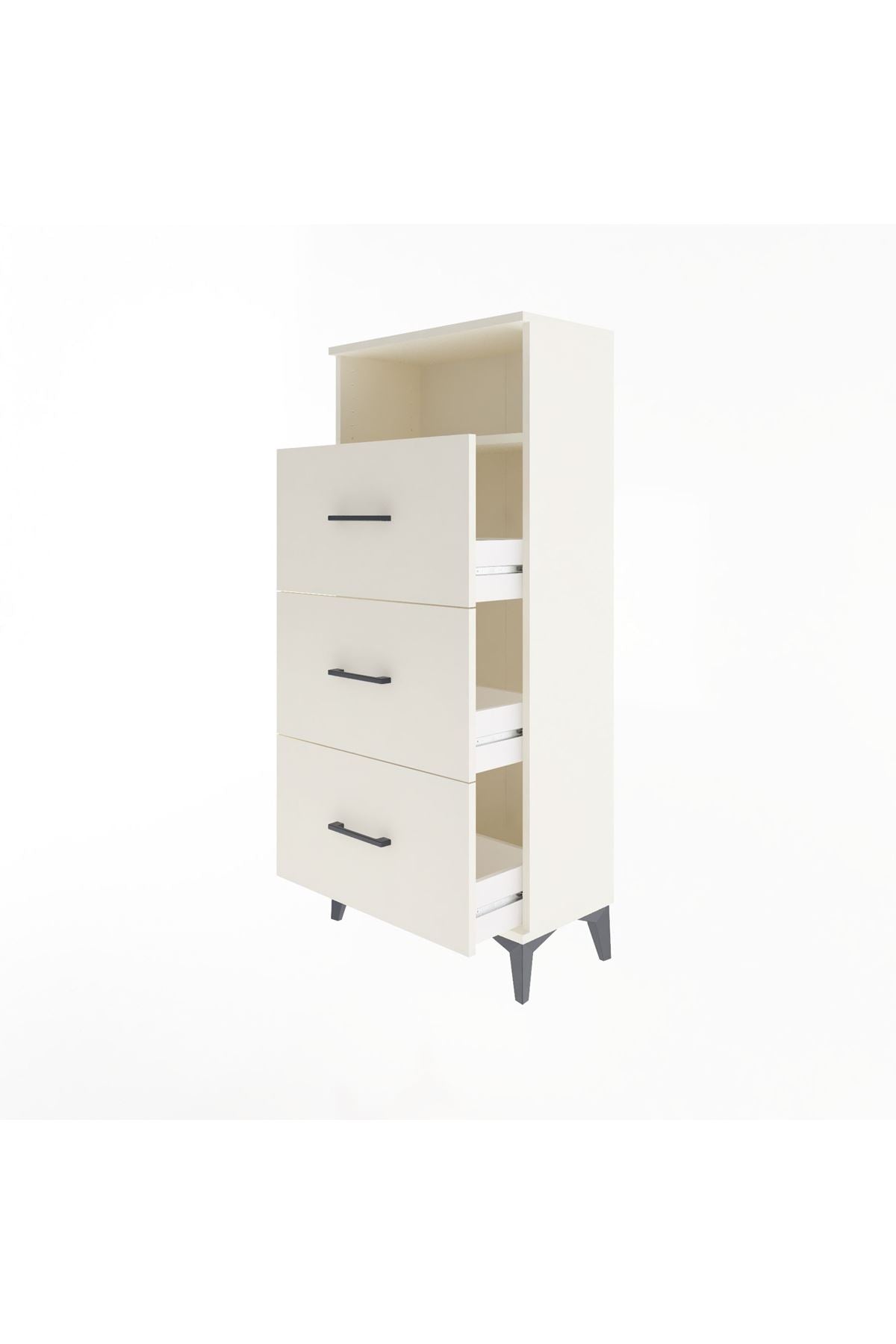 Arges Dolap Tek Raflı 3 Çekmeceli 60x30x134 - S17M039V1A
