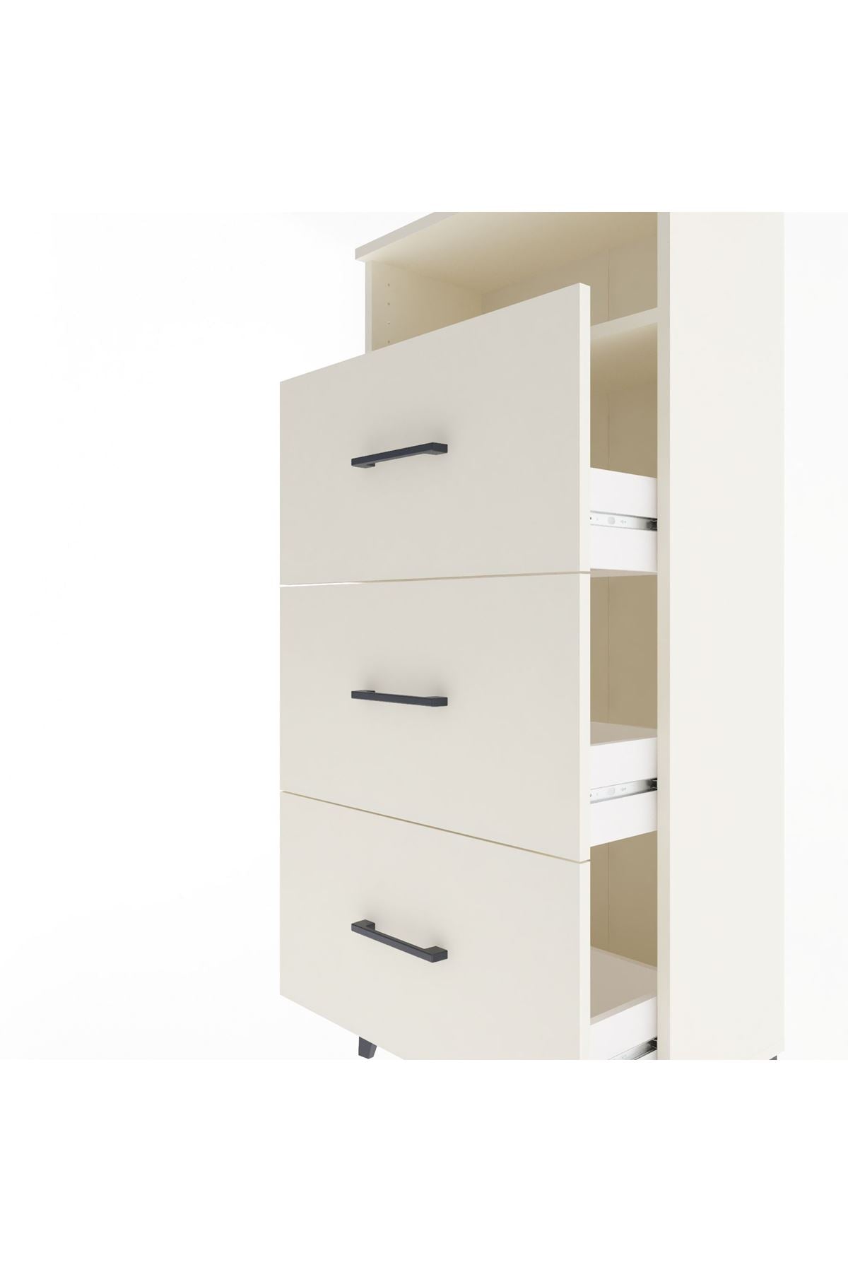 Arges Dolap Tek Raflı 3 Çekmeceli 60x30x134 - S17M039V1A