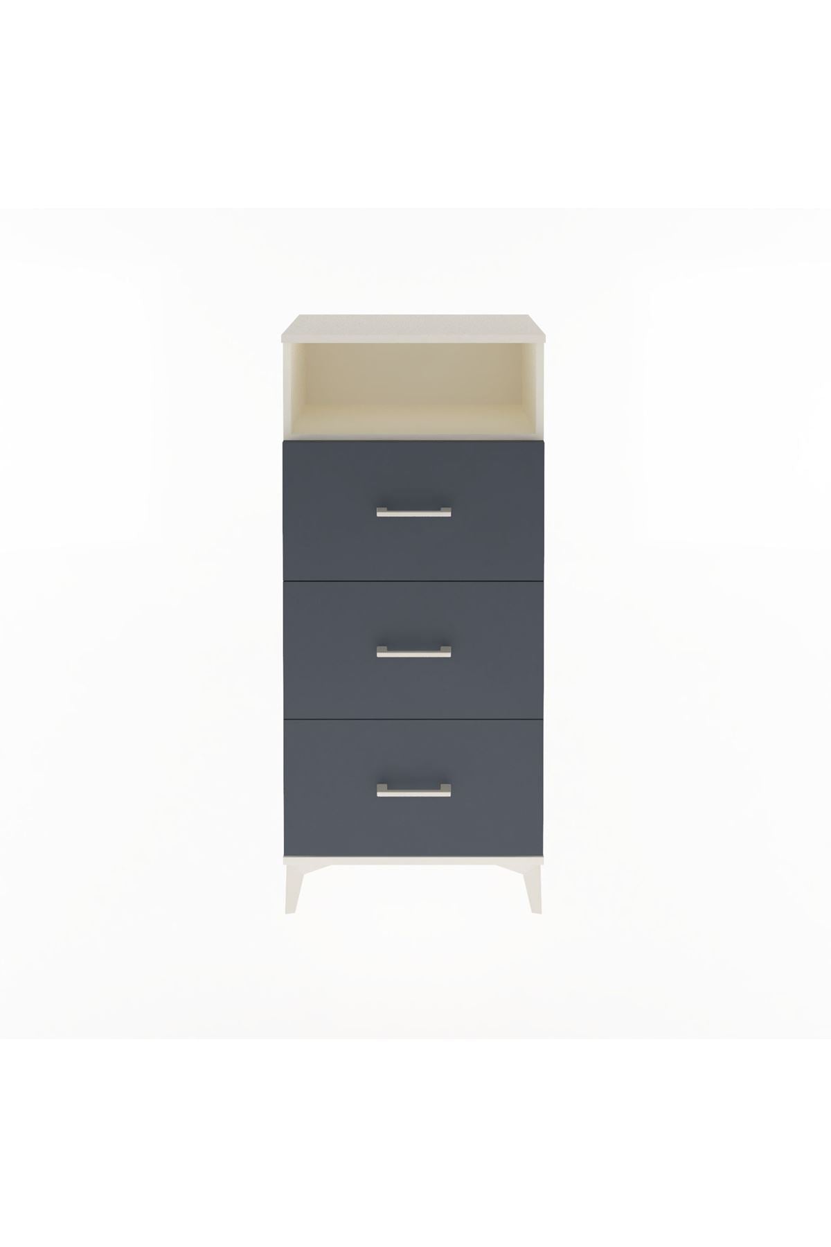Arges Dolap Tek Raflı 3 Çekmeceli 60x30x134 - S17M039V2A