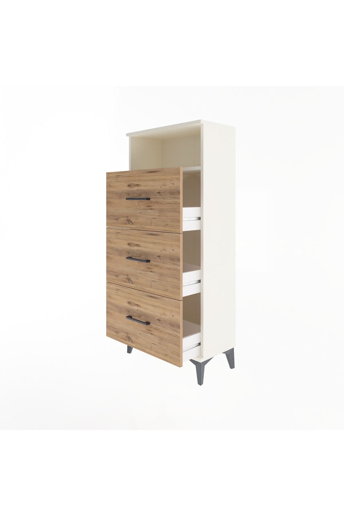 Arges Dolap Tek Raflı 3 Çekmeceli 60x30x134 - S17M039V3A
