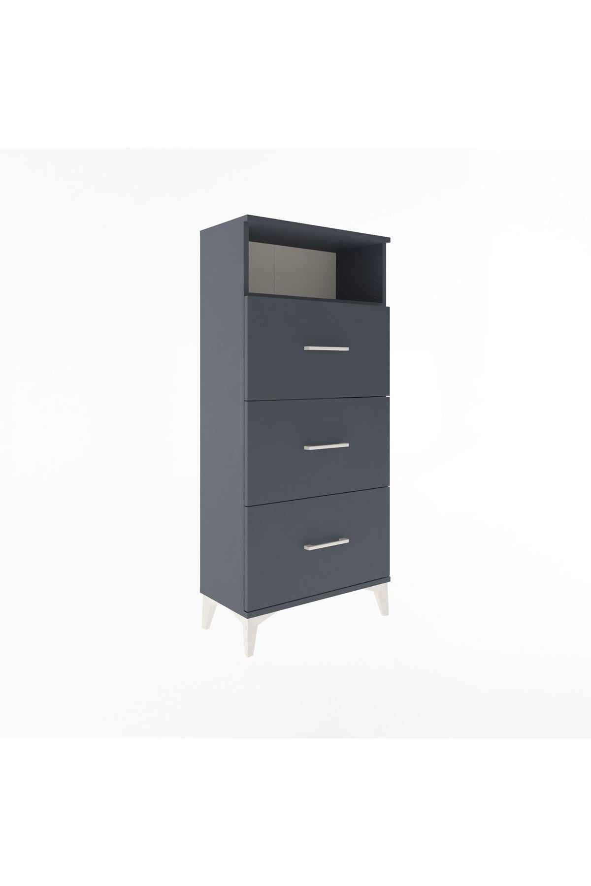 Arges Dolap Tek Raflı 3 Çekmeceli 60x30x134 - S17M039V5A