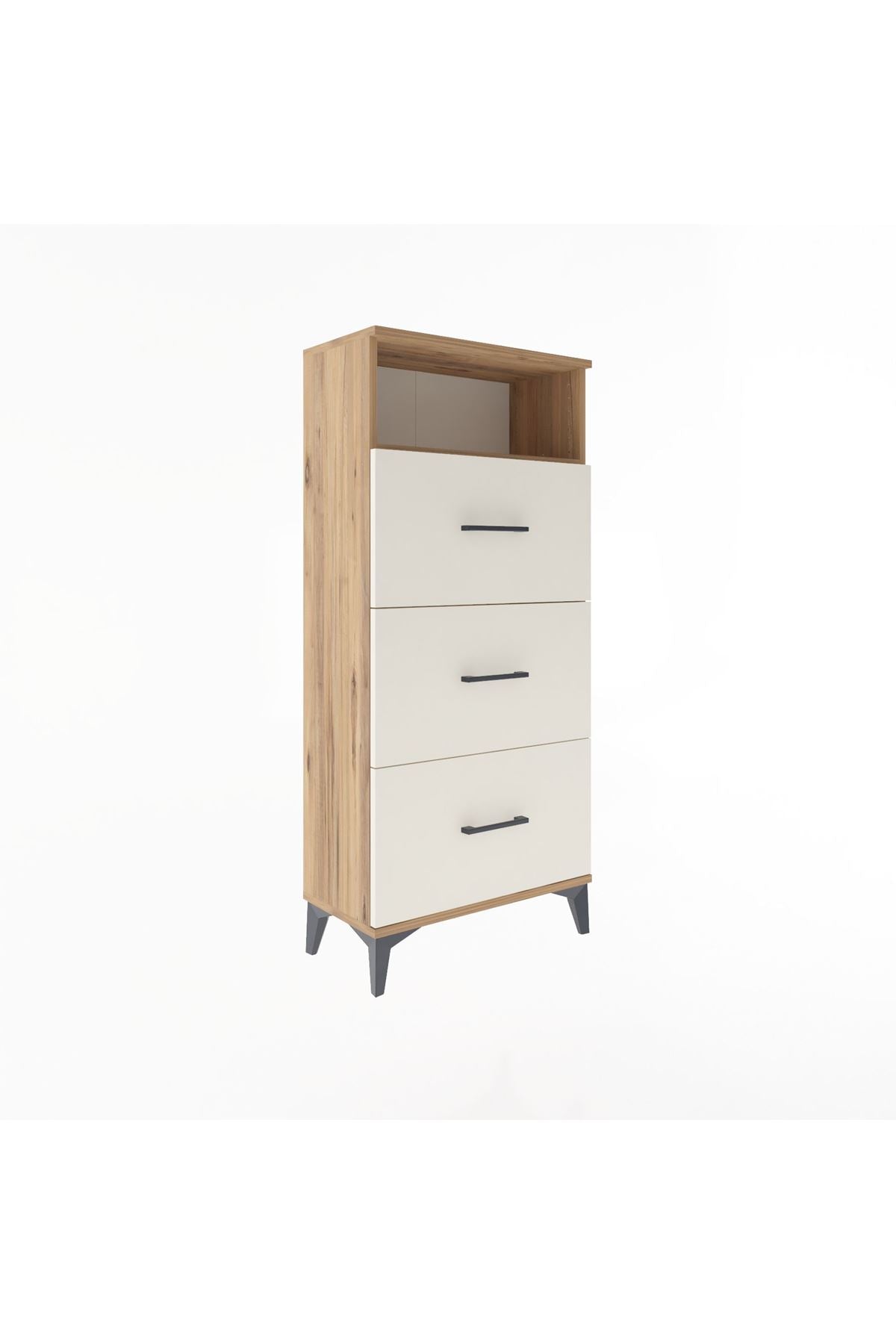 Arges Dolap Tek Raflı 3 Çekmeceli 60x30x134 - S17M039V7A