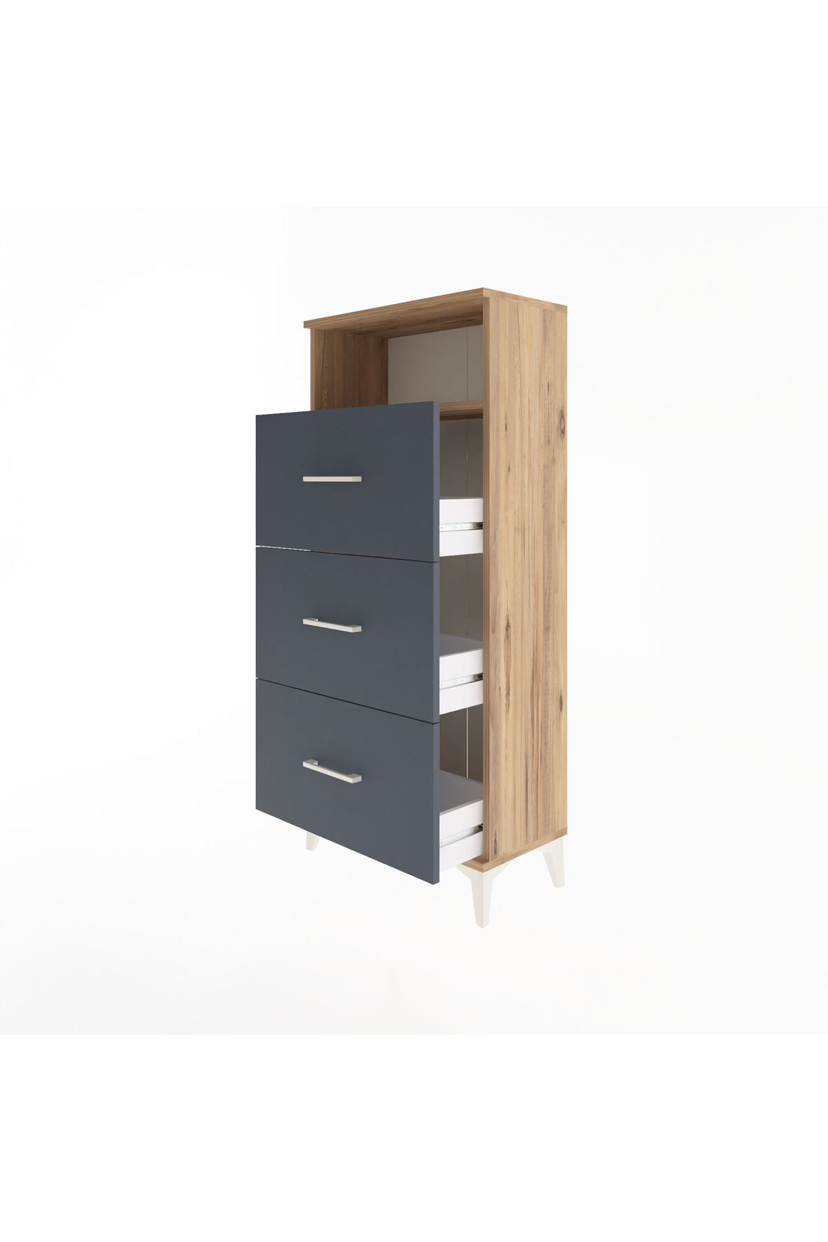 Arges Dolap Tek Raflı 3 Çekmeceli 60x30x134 - S17M039V8A