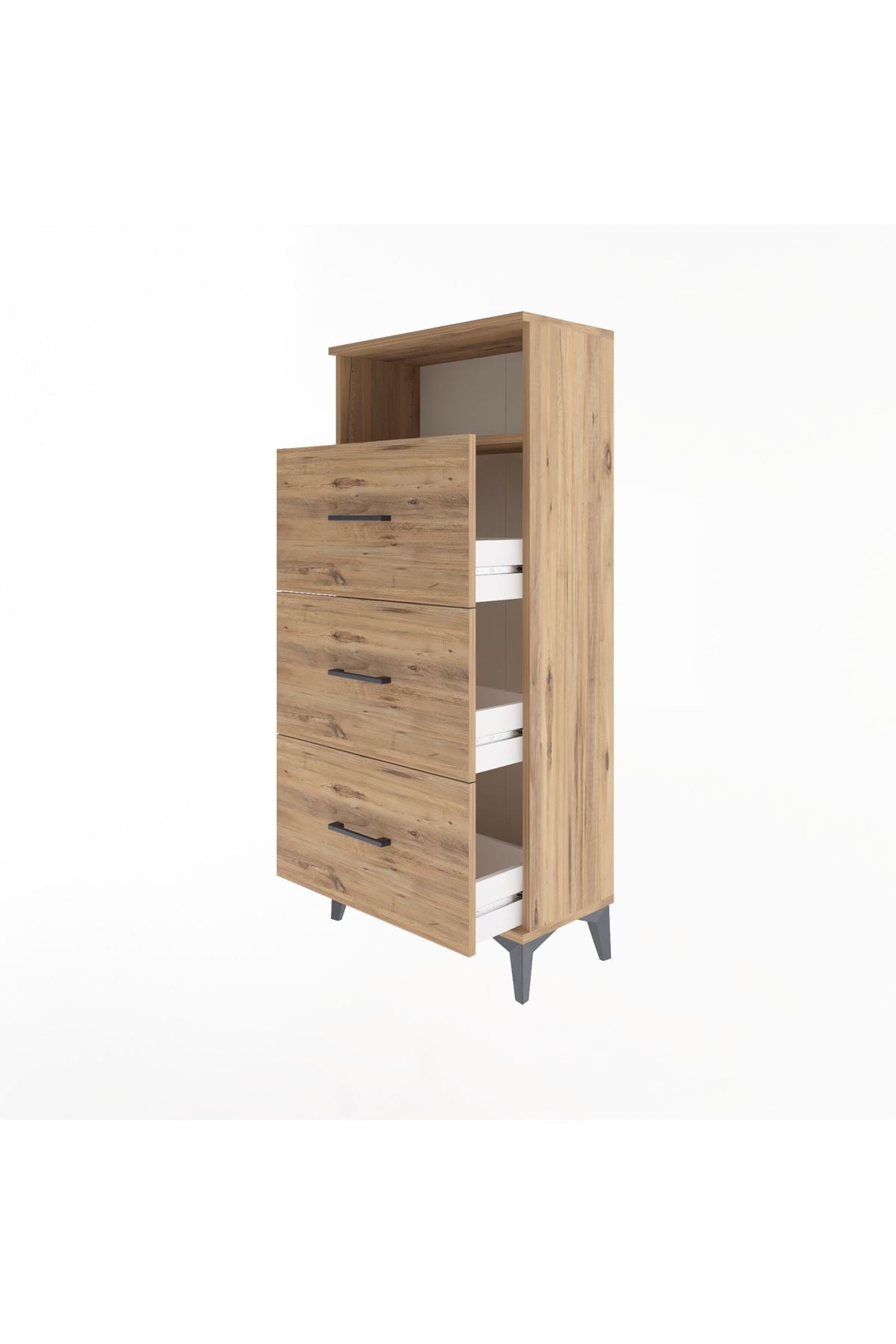 Arges Dolap Tek Raflı 3 Çekmeceli 60x30x134 - S17M039V9A
