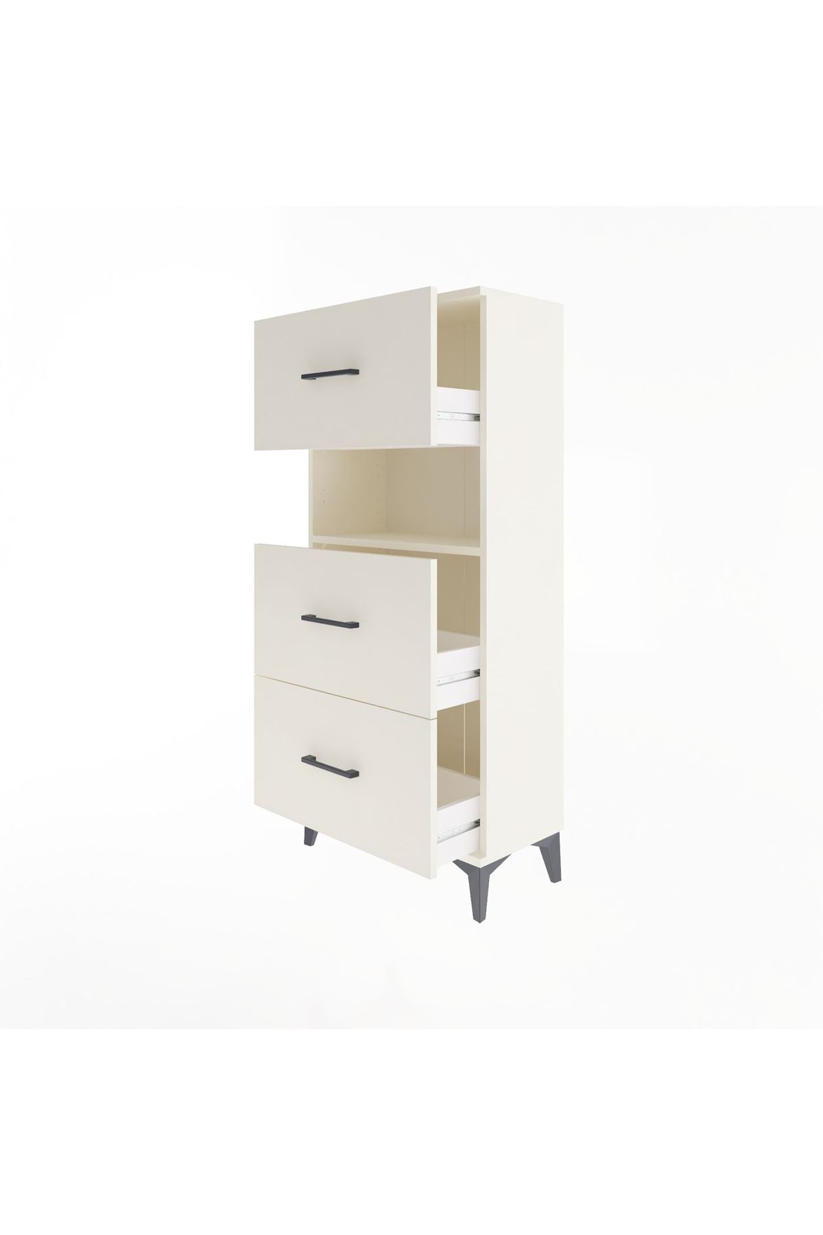 Arges Dolap Tek Raflı 3 Çekmeceli 60x30x134 - S17M040V1A