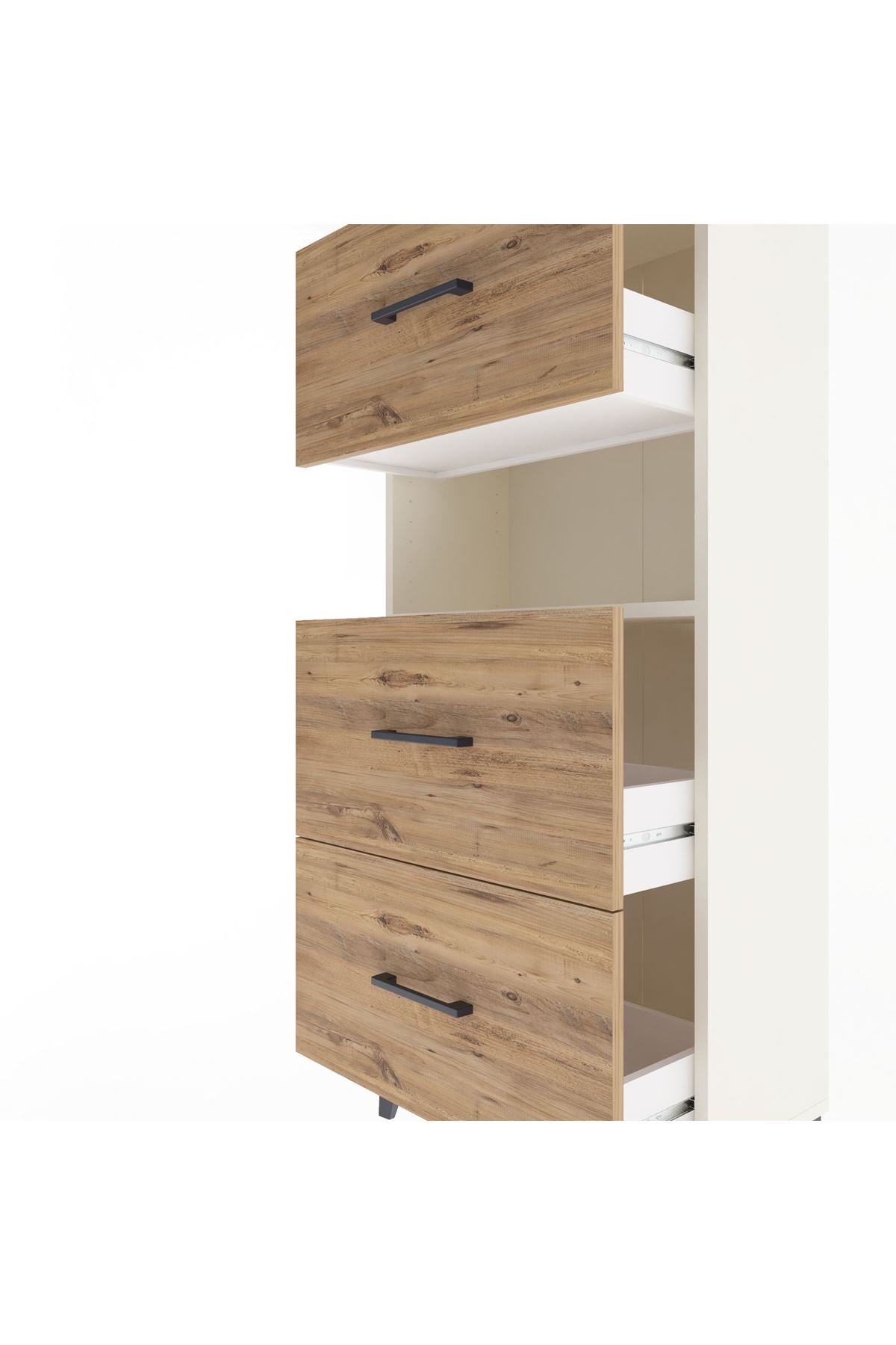 Arges Dolap Tek Raflı 3 Çekmeceli 60x30x134 - S17M040V3A