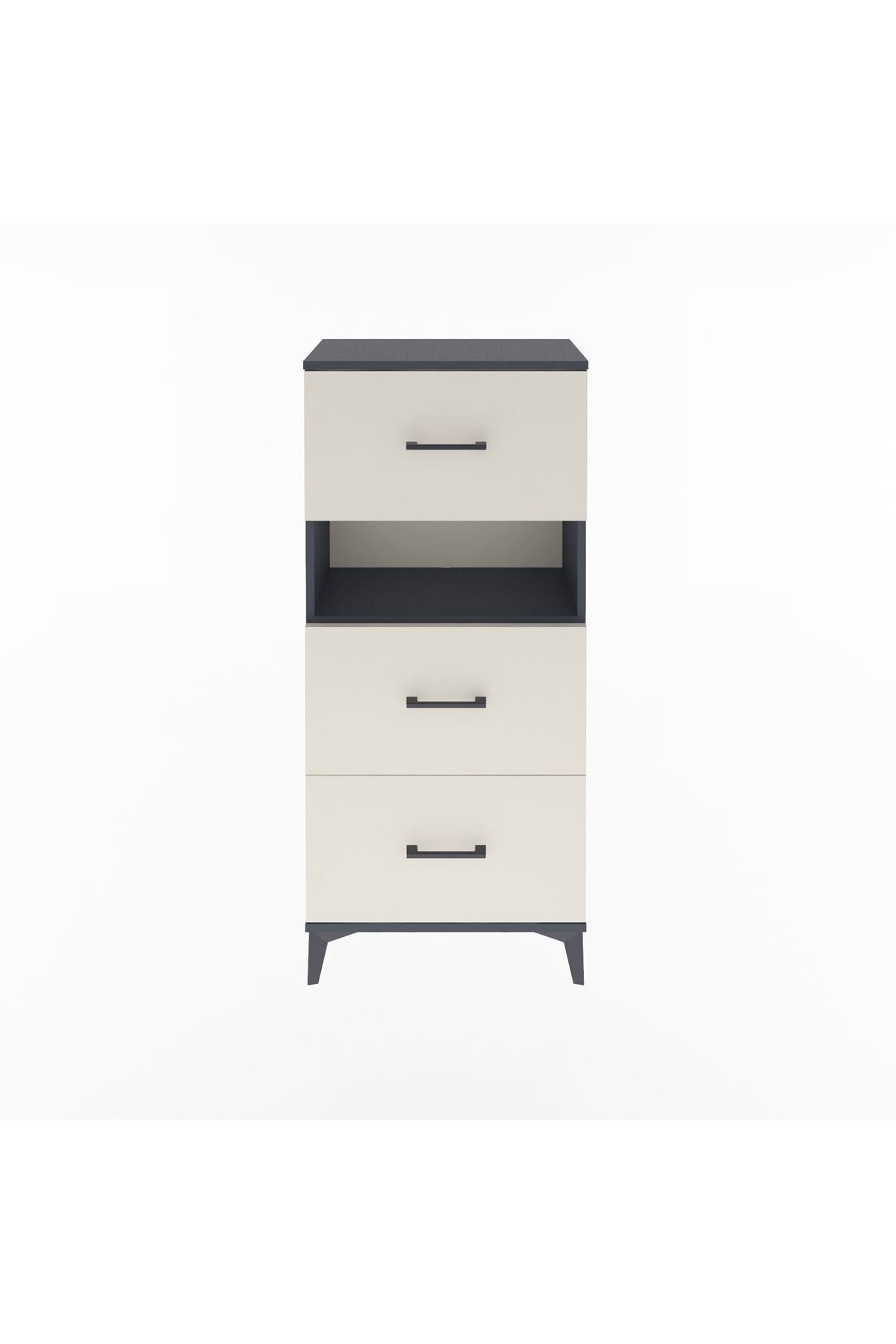 Arges Dolap Tek Raflı 3 Çekmeceli 60x30x134 - S17M040V4A