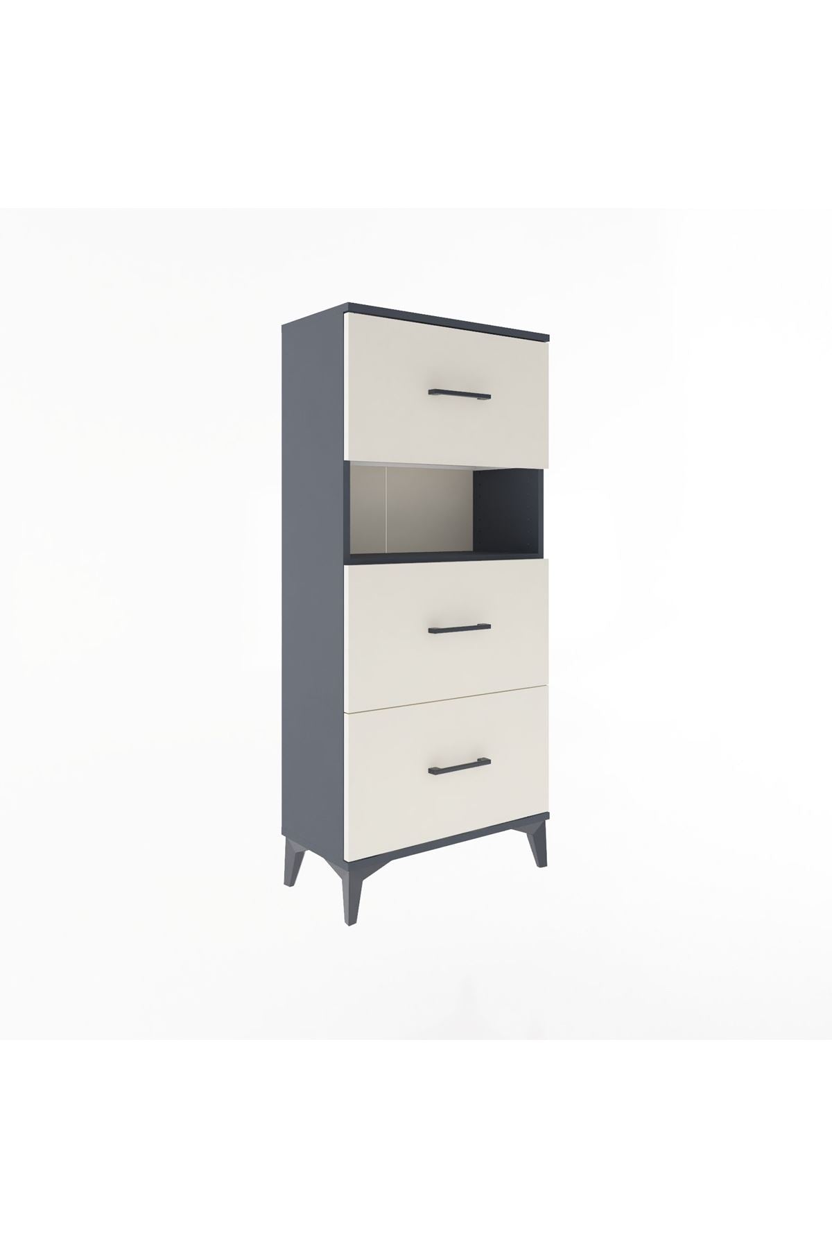 Arges Dolap Tek Raflı 3 Çekmeceli 60x30x134 - S17M040V4A