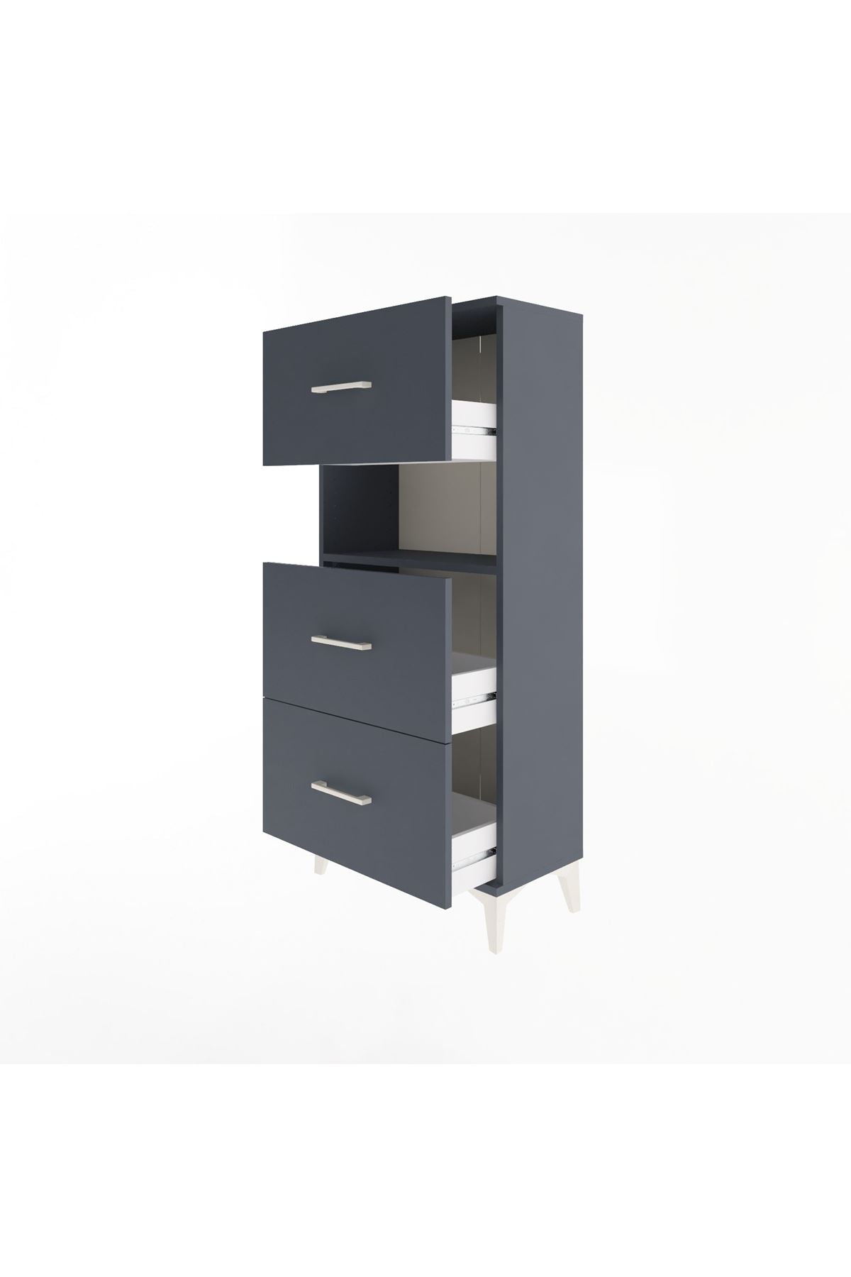 Arges Dolap Tek Raflı 3 Çekmeceli 60x30x134 - S17M040V5A