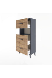 Arges Dolap Tek Raflı 3 Çekmeceli 60x30x134 - S17M040V6A