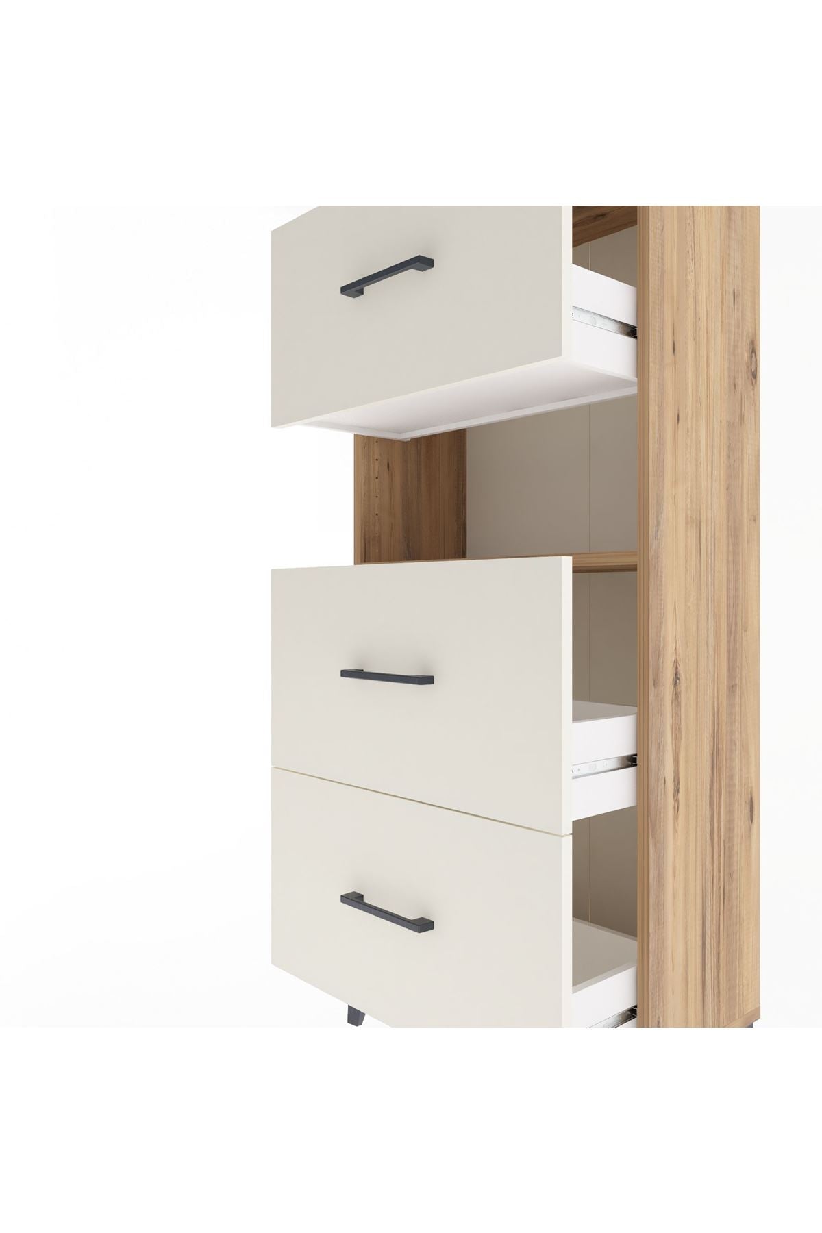 Arges Dolap Tek Raflı 3 Çekmeceli 60x30x134 - S17M040V7A