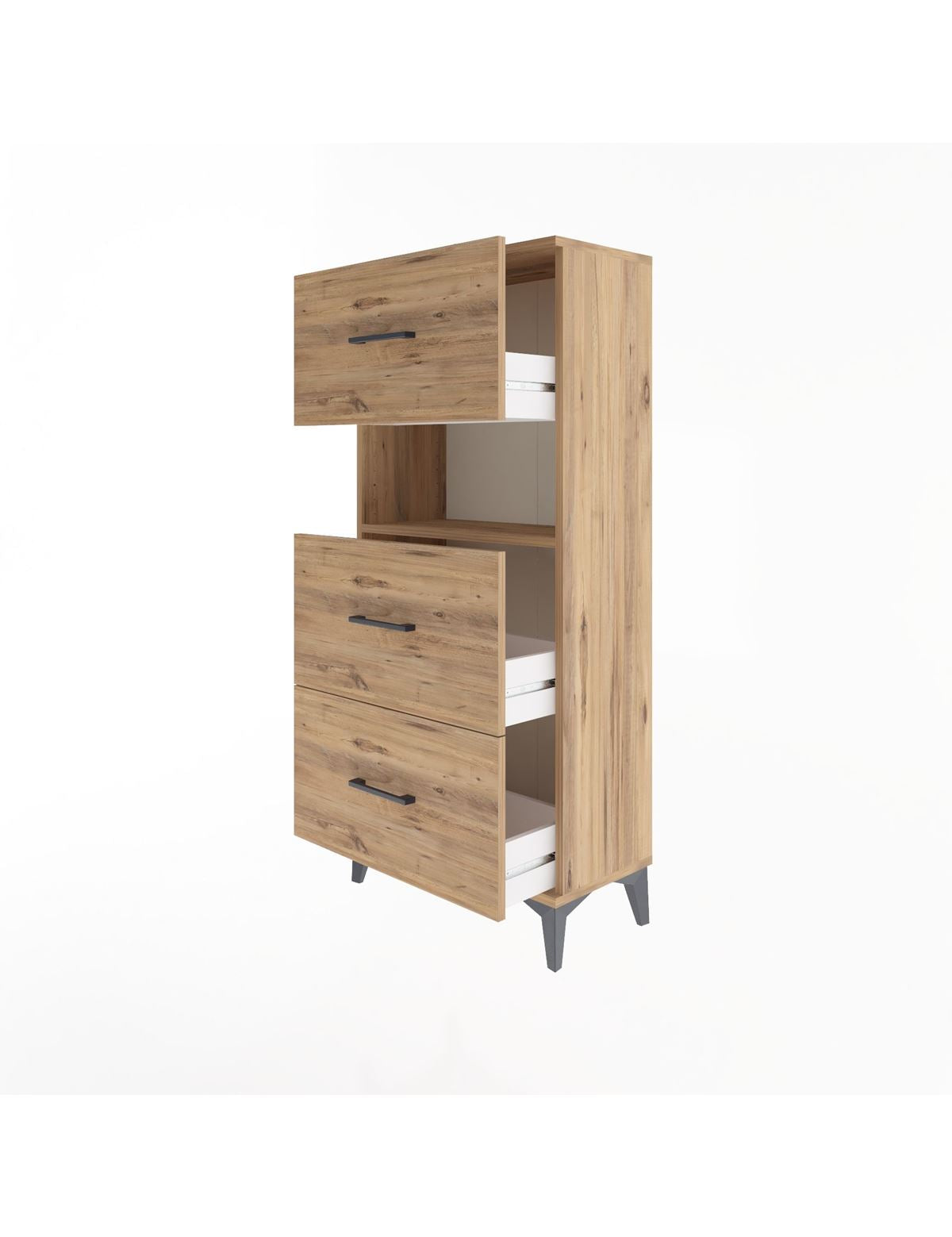 Arges Dolap Tek Raflı 3 Çekmeceli 60x30x134 - S17M040V9A