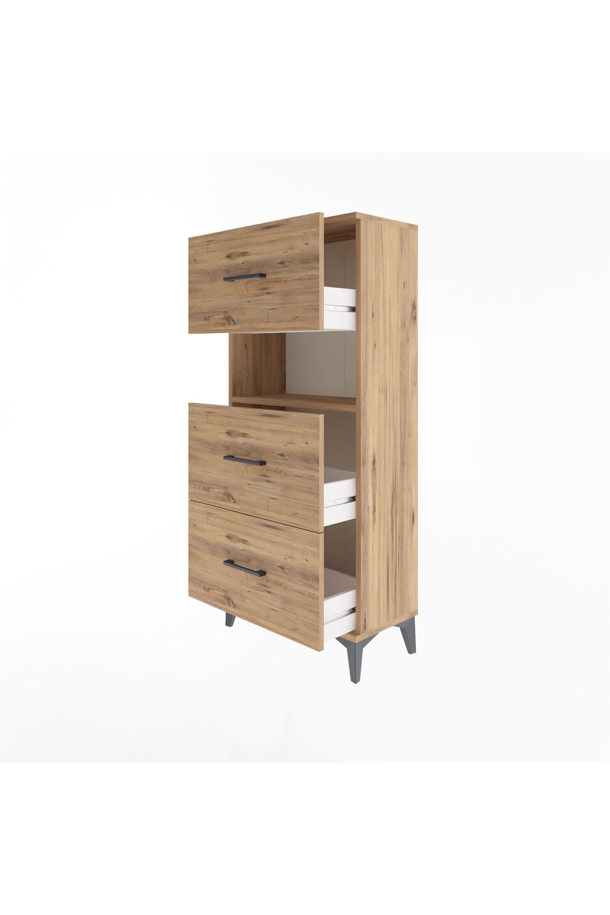 Arges Dolap Tek Raflı 3 Çekmeceli 60x30x134 - S17M040V9A