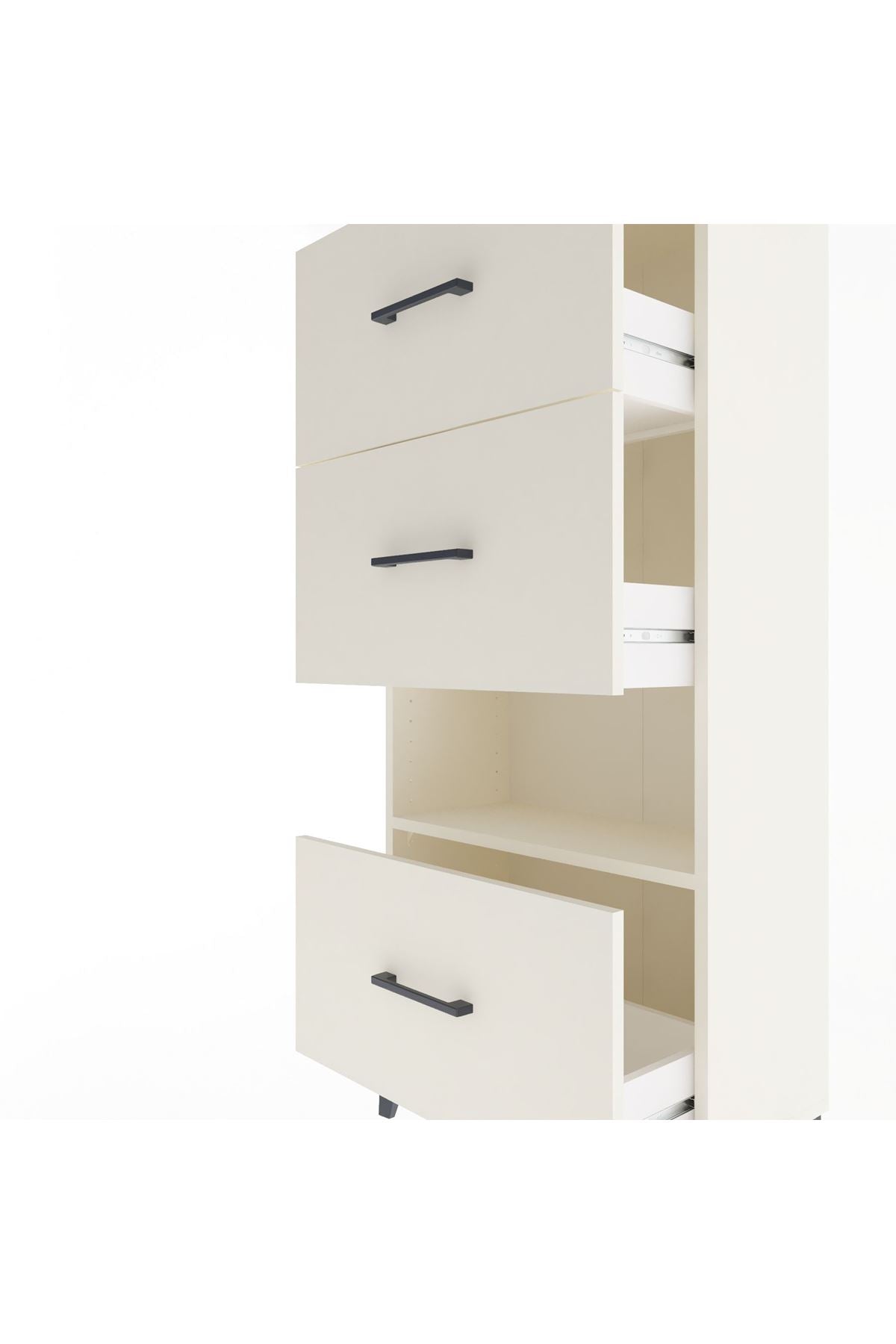 Arges Dolap Tek Raflı 3 Çekmeceli 60x30x134 - S17M041V1A